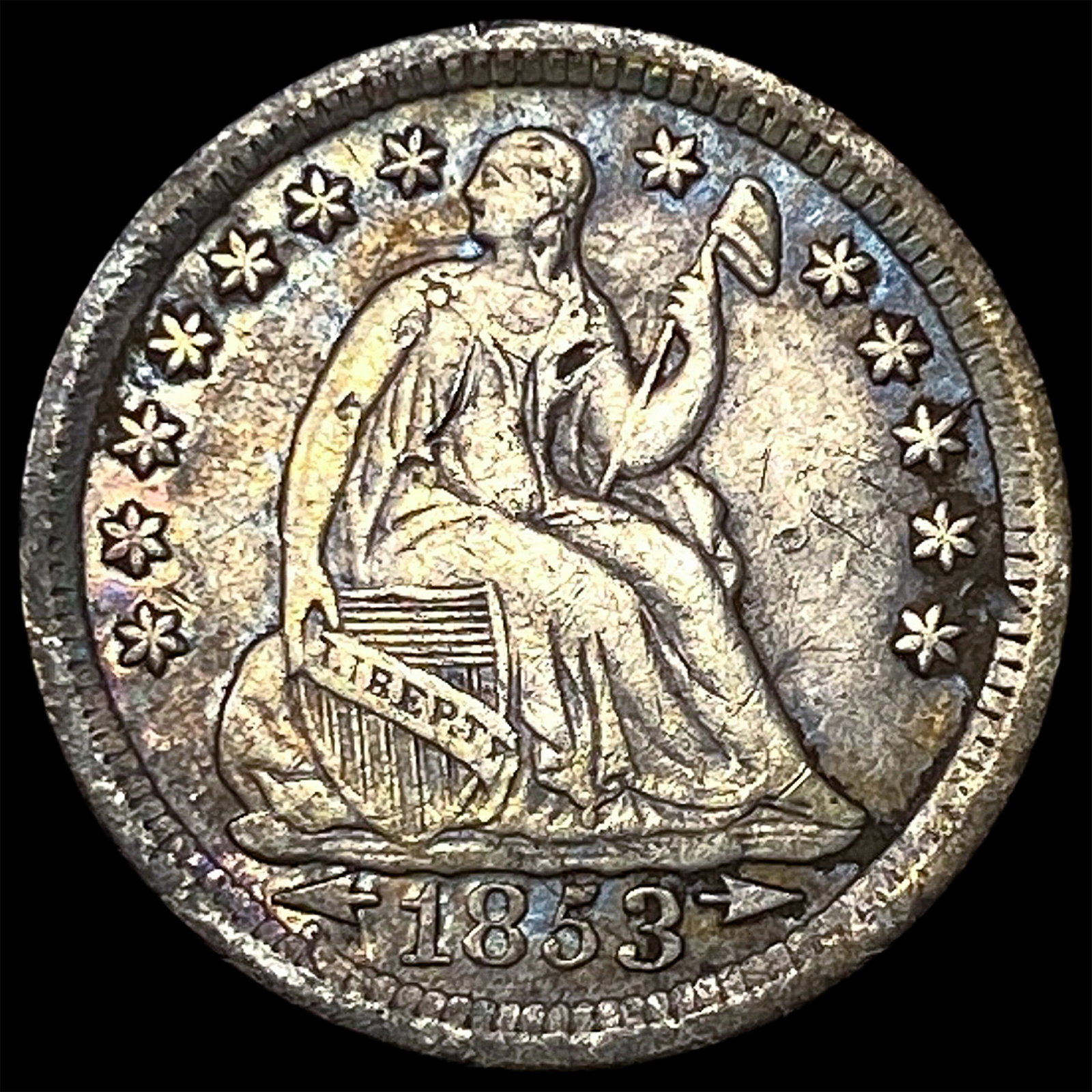 1853-O Seated Liberty Half Dime NEARLY UNCIRCULATED (1 of 2)