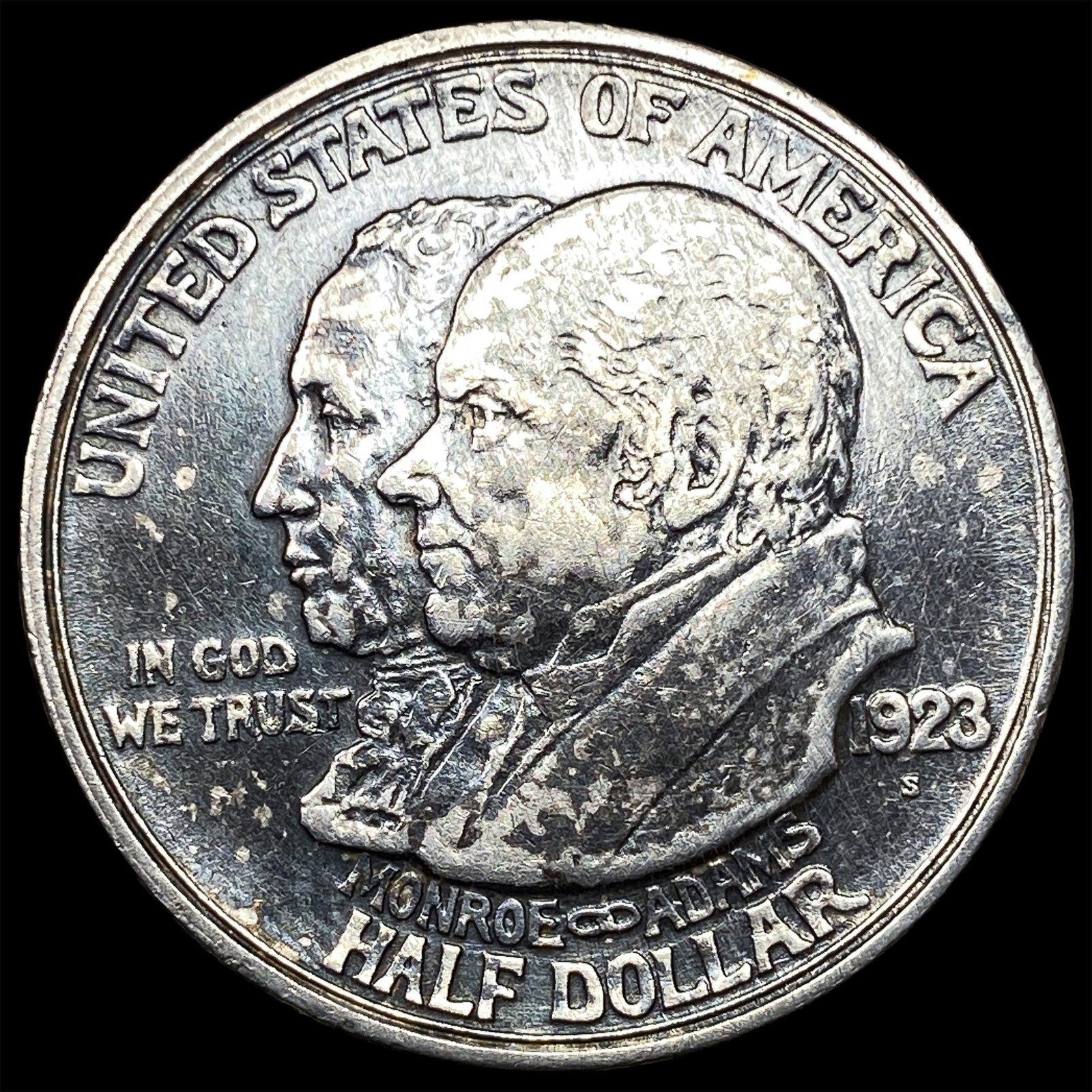 1923-S Silver Monroe Doctrine Centennial Half Dollar NEARLY UNCIRCULATED (1 of 2)