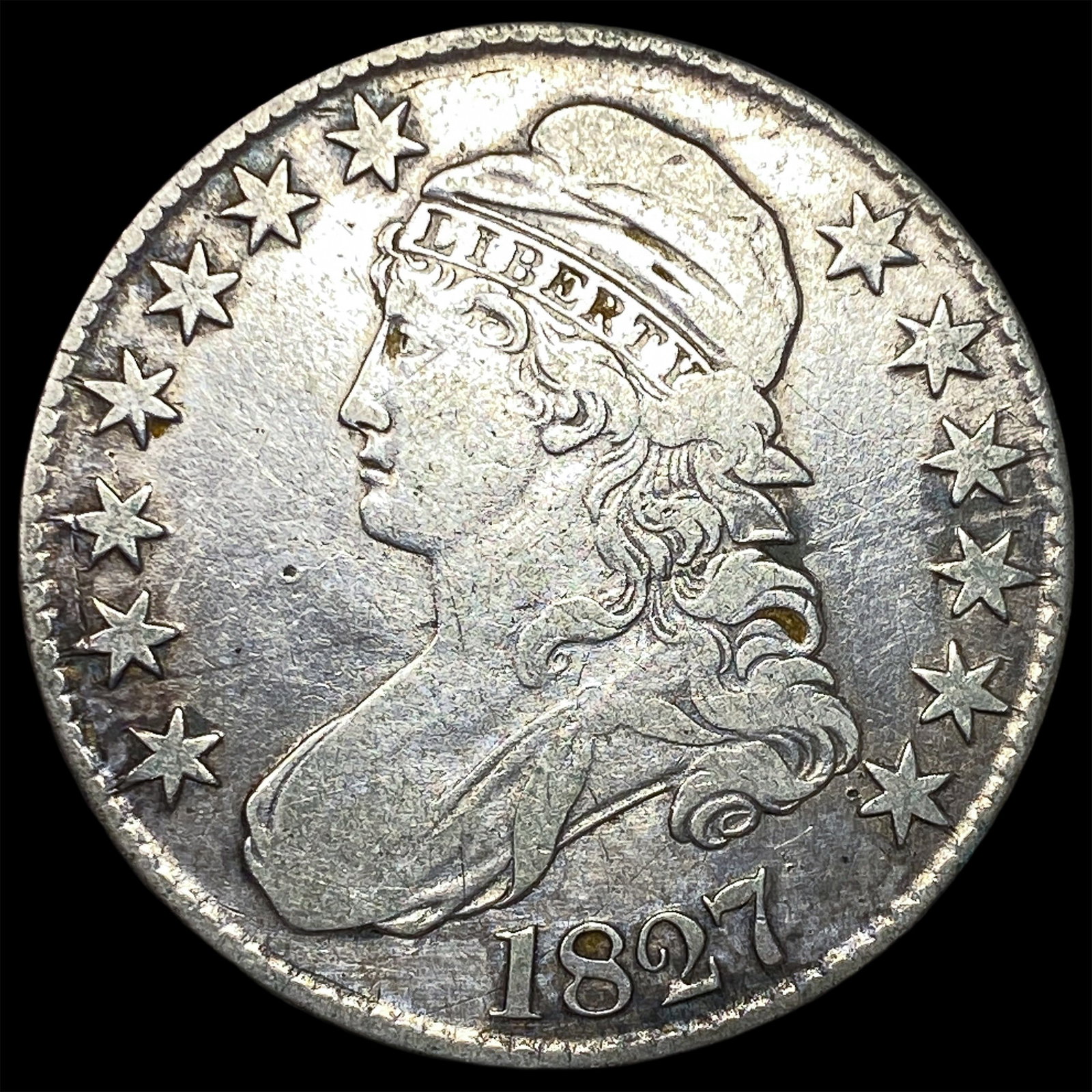 1827 Capped Bust Half Dollar LIGHTLY CIRCULATED: 1827 Capped Bust Half Dollar LIGHTLY CIRCULATED
