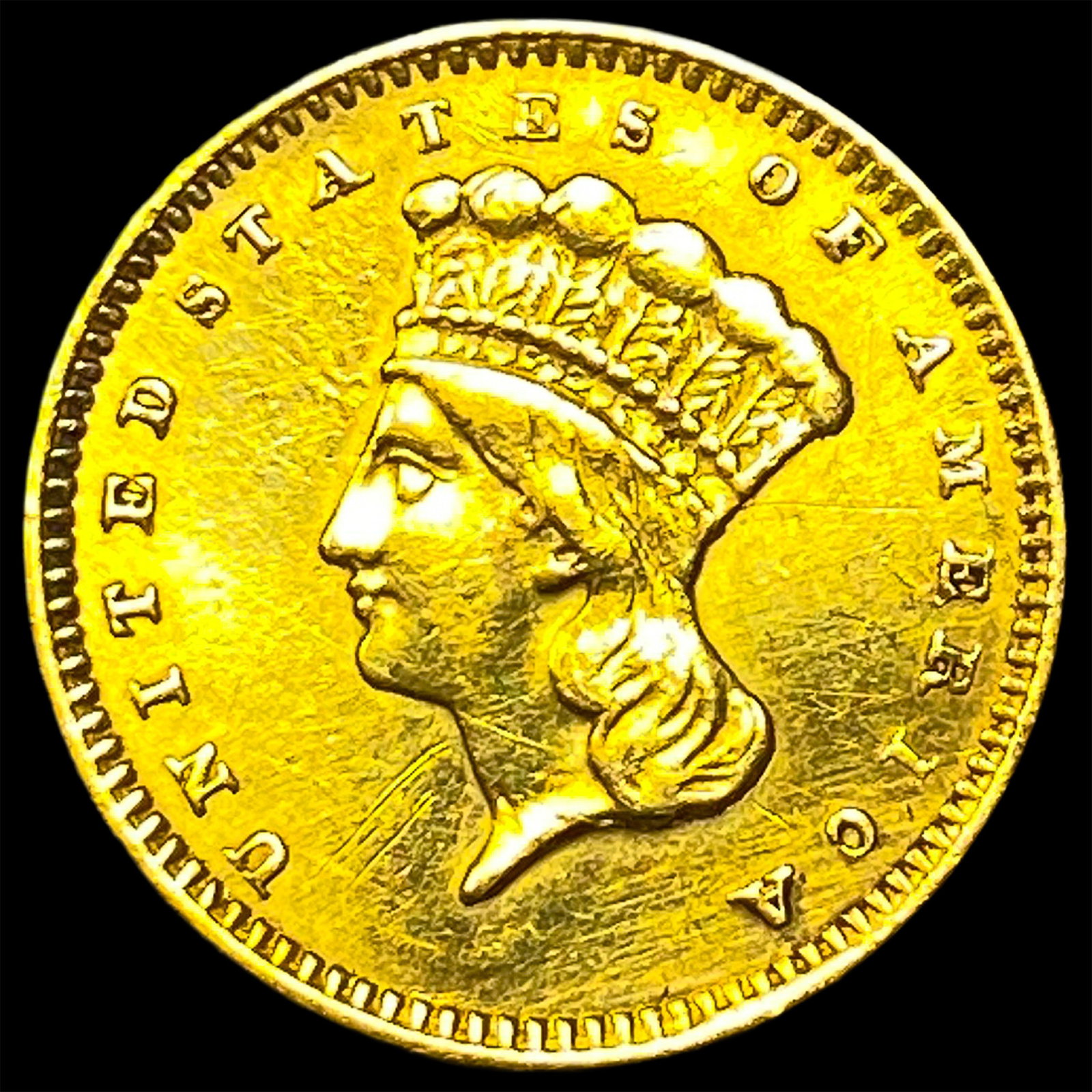 1857 Gold $1 Indian Head Type 3 HIGH GRADE: 1857 Gold $1 Indian Head Type 3 HIGH GRADE