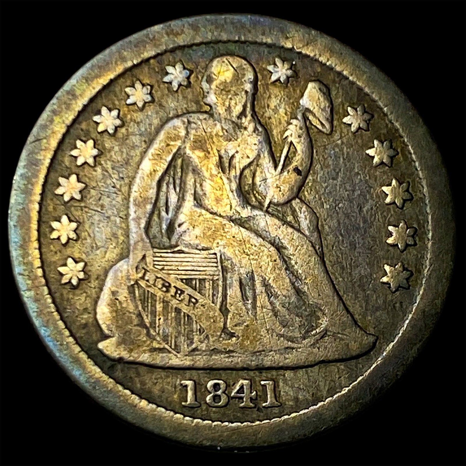 1841-O Silver Seated Liberty Dime LIGHTLY CIRCULATED: 1841-O Silver Seated Liberty Dime LIGHTLY CIRCULATED