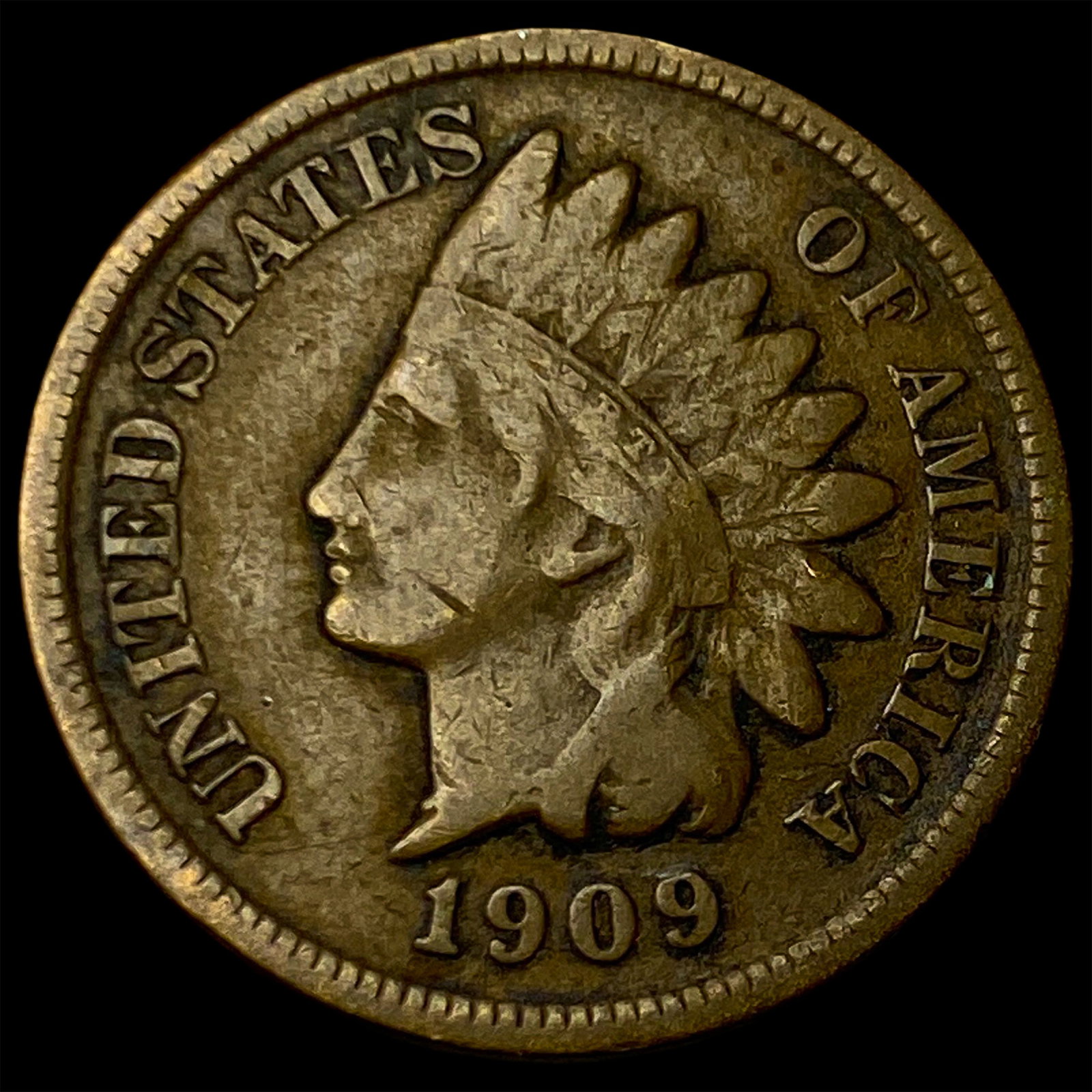 1909-S Indian Head Cent LIGHTLY CIRCULATED (1 of 2)