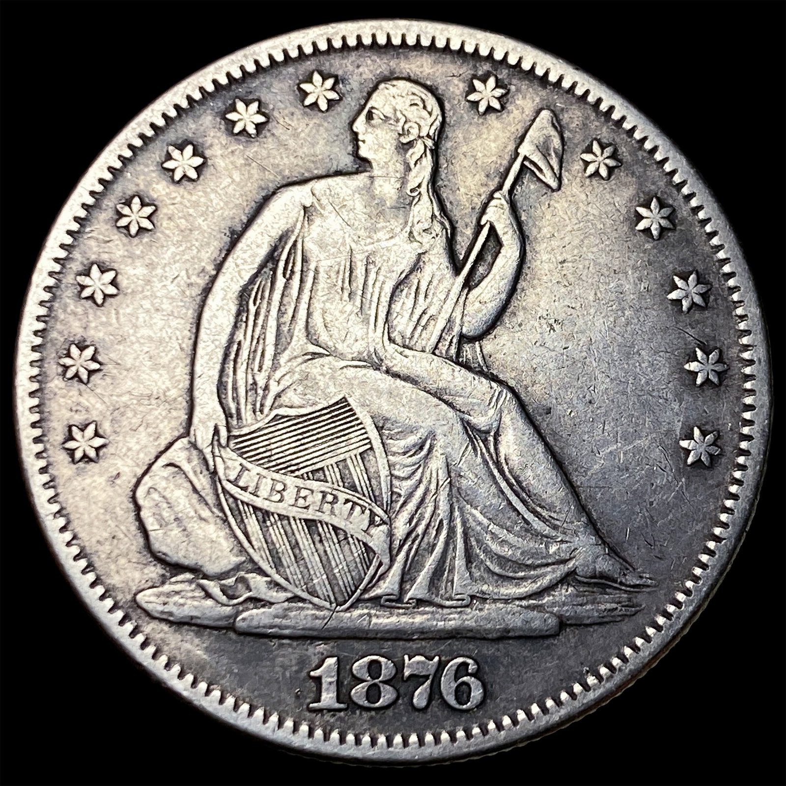 1876 Seated Liberty Half Dollar NEARLY UNCIRCULATED: 1876 Seated Liberty Half Dollar NEARLY UNCIRCULATED