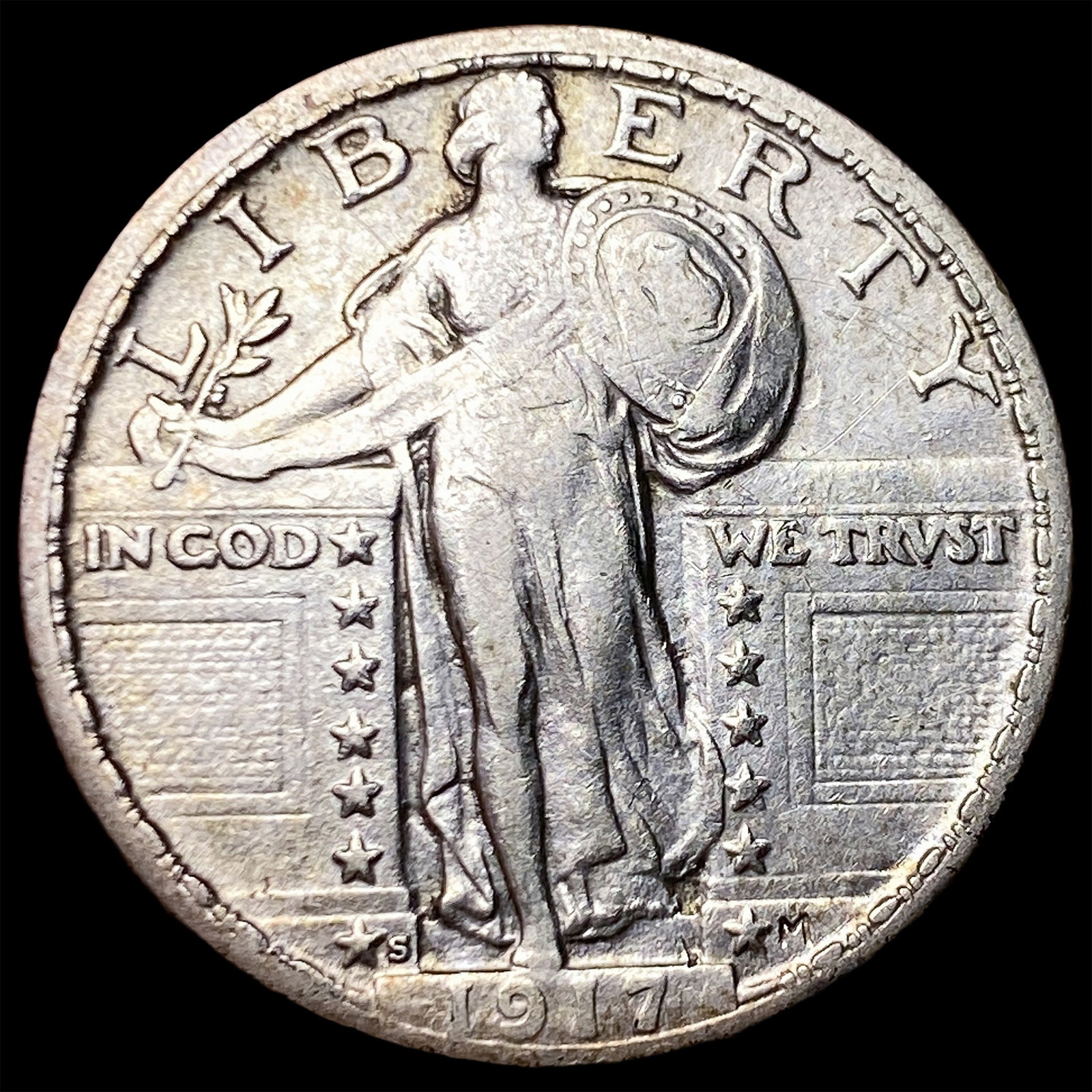 1917-S Silver Standing Liberty Quarter NEARLY UNCIRCULATED: 1917-S Silver Standing Liberty Quarter NEARLY UNCIRCULATED