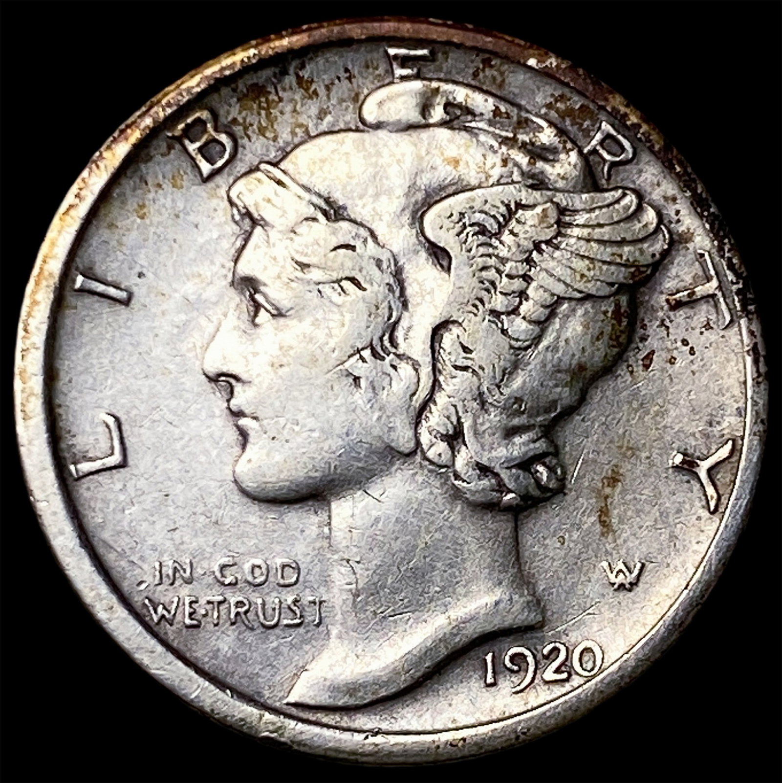 1920-D Silver Mercury Dime NEARLY UNCIRCULATED: 1920-D Silver Mercury Dime NEARLY UNCIRCULATED