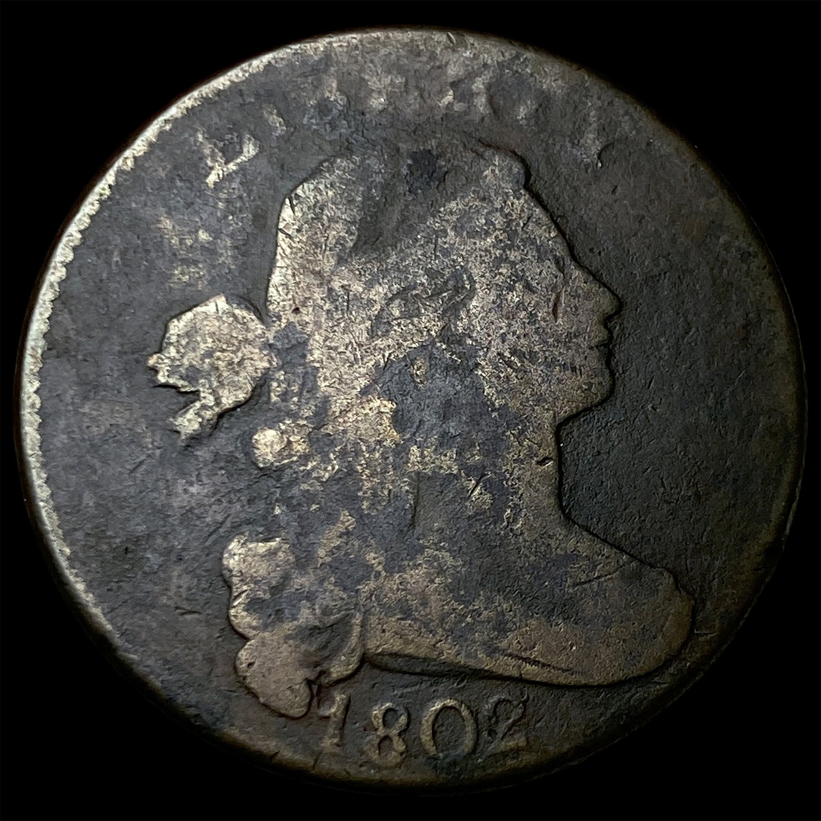 1802 Draped Bust Large Cent NICELY CIRCULATED: 1802 Draped Bust Large Cent NICELY CIRCULATED