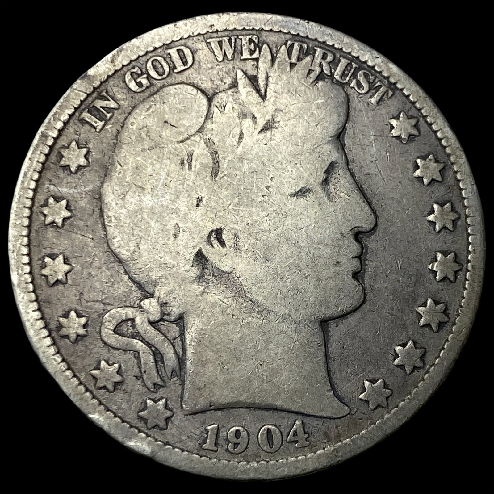 1904-O Silver Barber Half Dollar NICELY CIRCULATED (1 of 2)