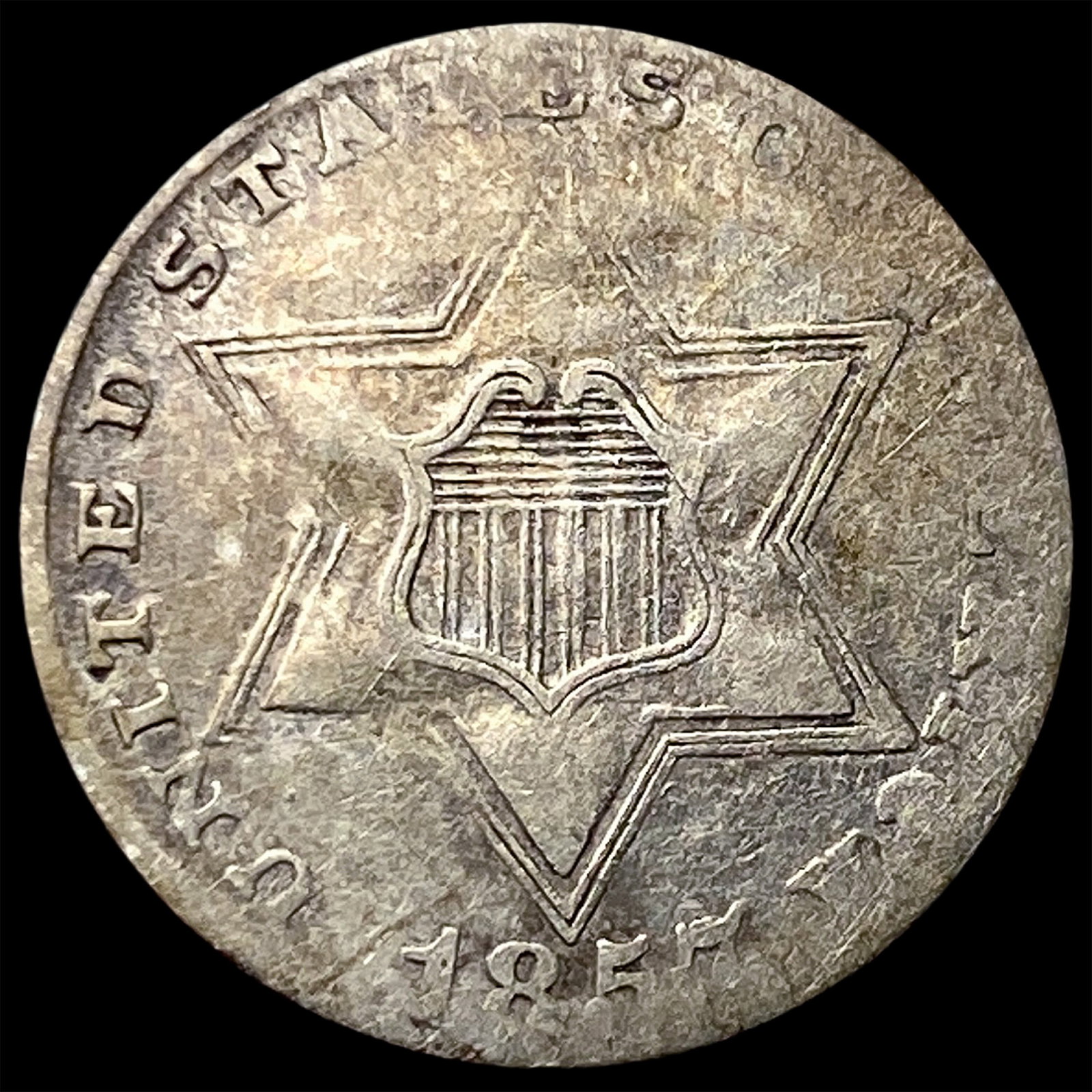 1851 Silver Three-Cent Piece NEARLY UNCIRCULATED (1 of 2)