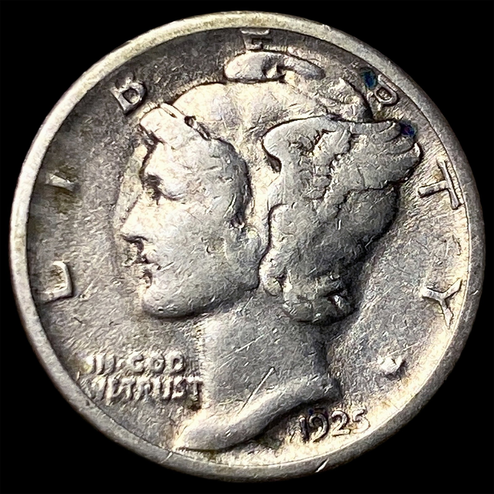 1925-S Silver Mercury Dime LIGHTLY CIRCULATED: 1925-S Silver Mercury Dime LIGHTLY CIRCULATED