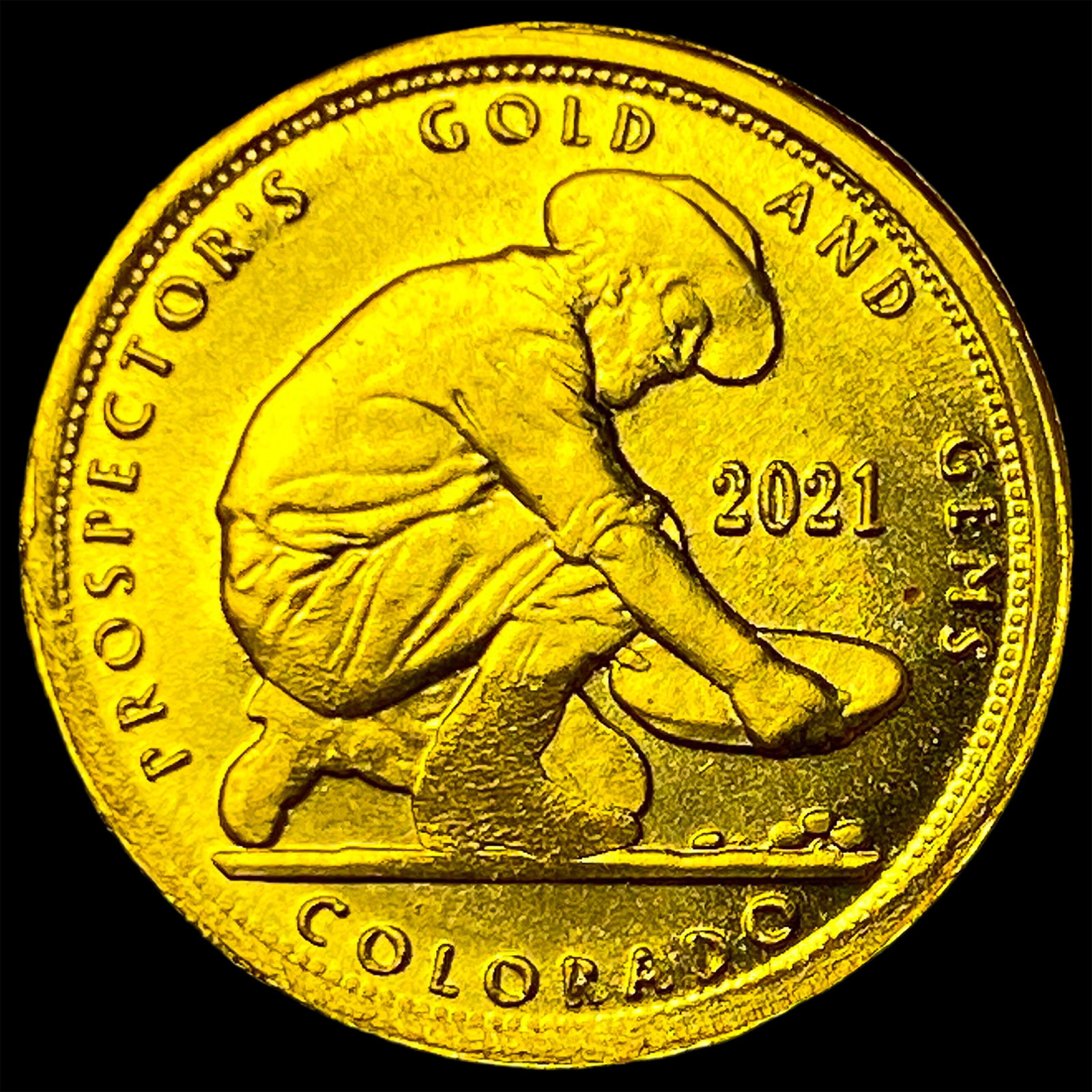 2021 24K Gold 0.10 Troy Oz Prospector's Round CHOICE PROOF (1 of 2)