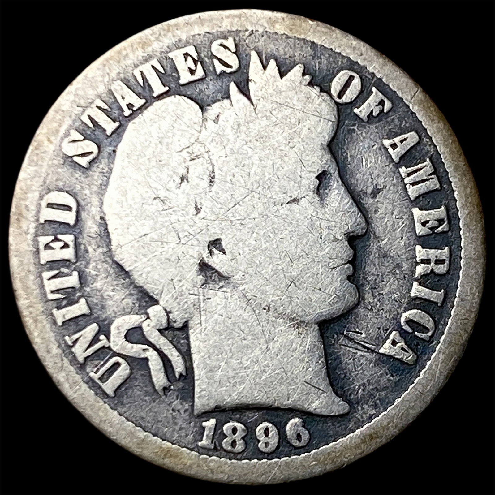 1896-O Silver Barber Dime NICELY CIRCULATED (1 of 2)