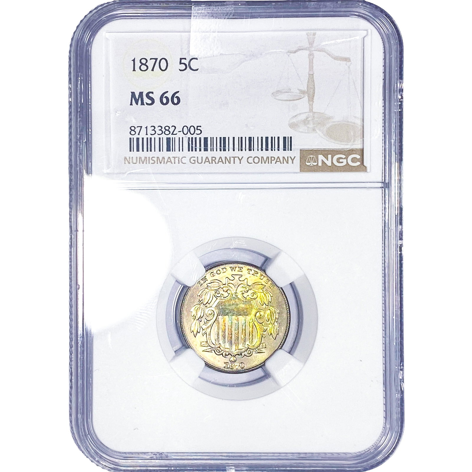 1870 Shield Nickel NGC MS66 (1 of 4)
