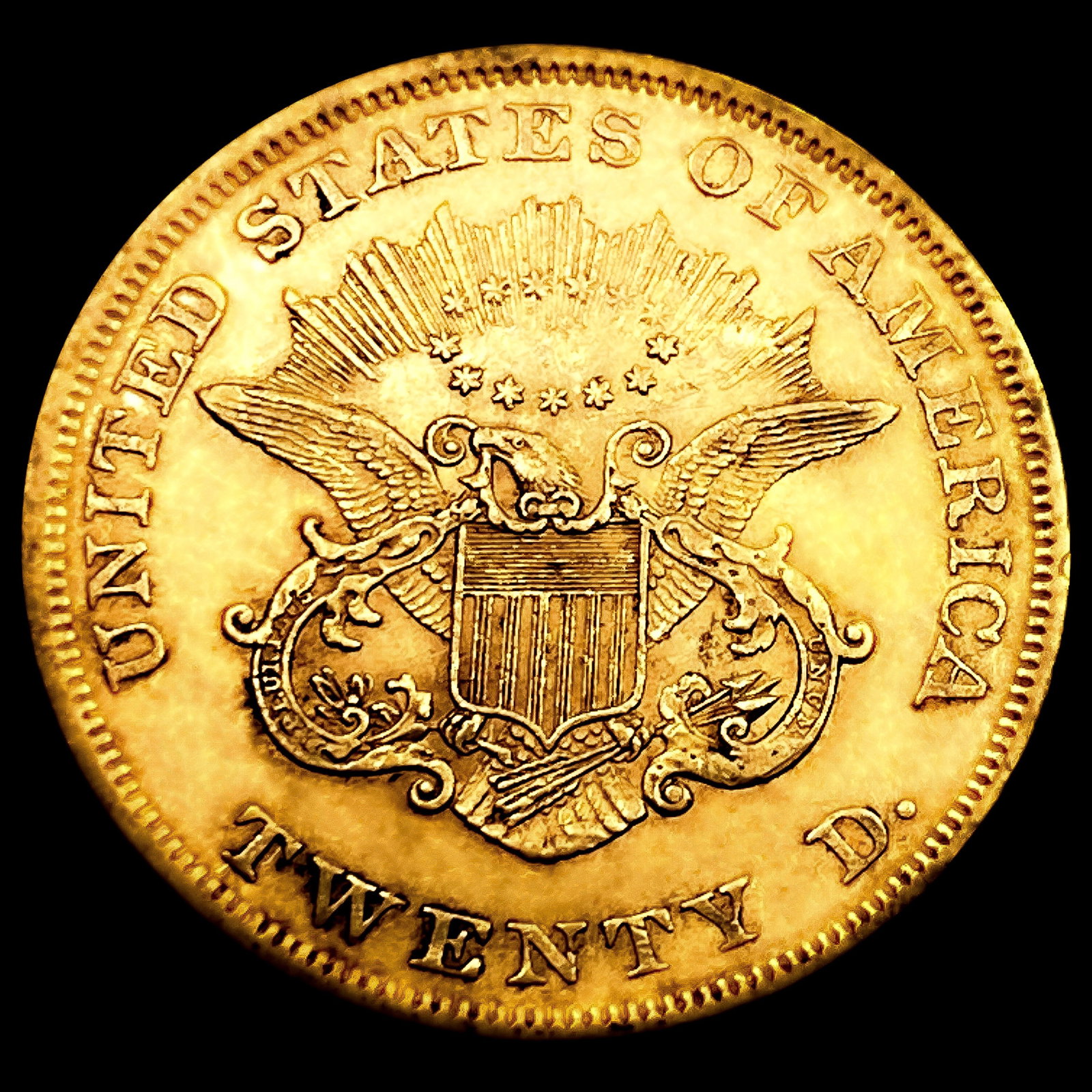 1852 $20 Gold Double Eagle UNCIRCULATED - 2