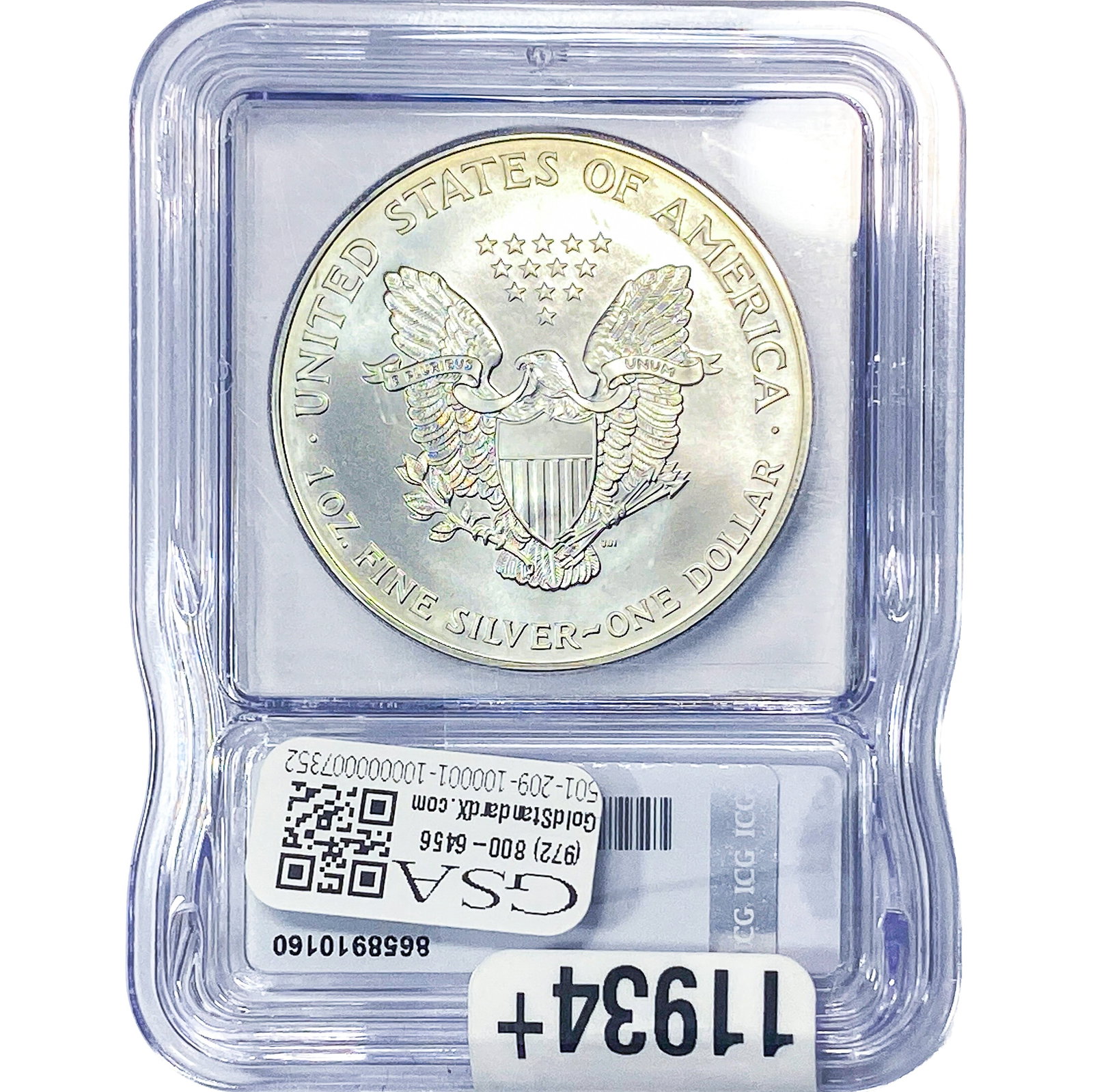 1999 Silver Eagle ICG MS70 - 2