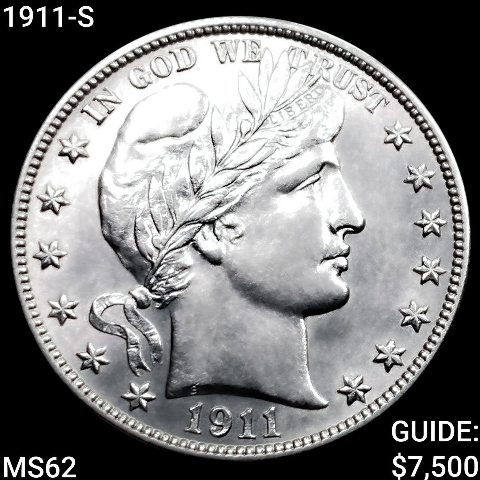 1911-S Barber Half Dollar UNCIRCULATED (1 of 2)
