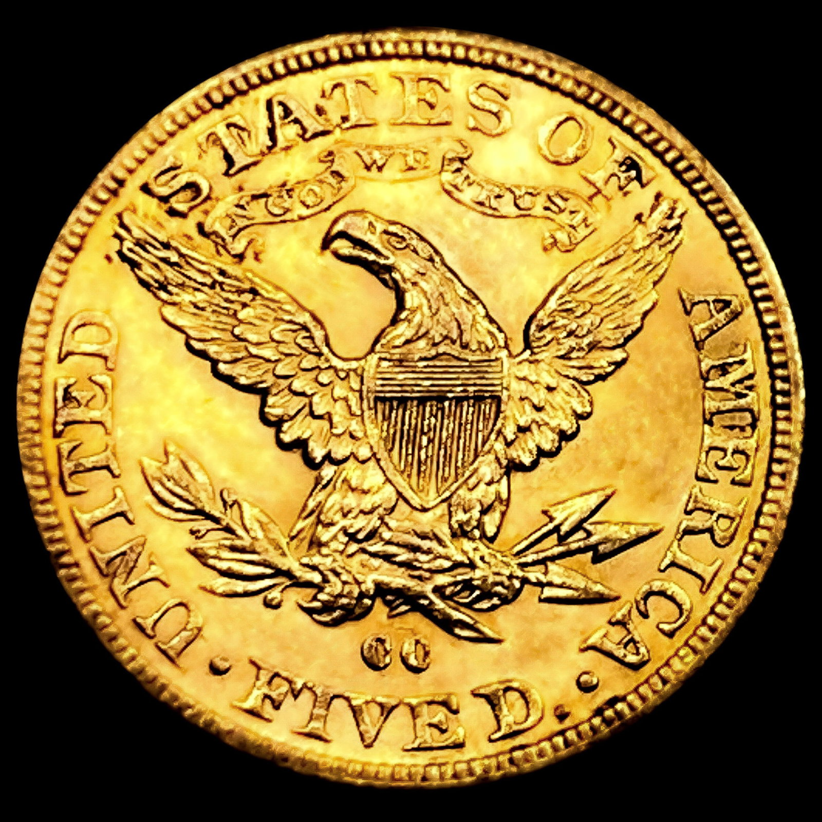 1891-CC $5 Gold Half Eagle UNCIRCULATED - 2