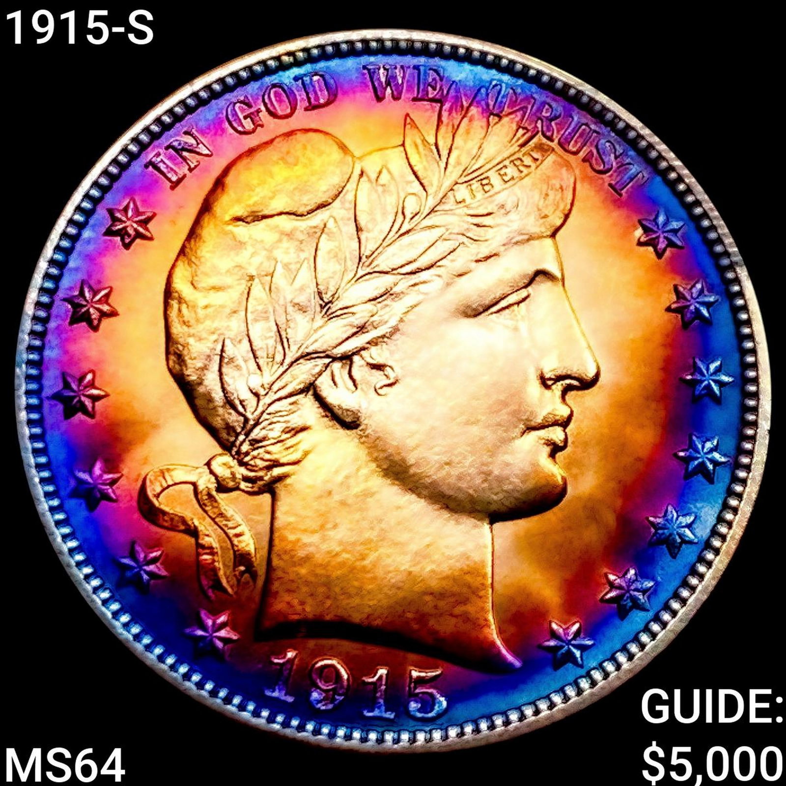 1915-S Barber Half Dollar CHOICE BU: 1915-S Barber Half Dollar CHOICE BU