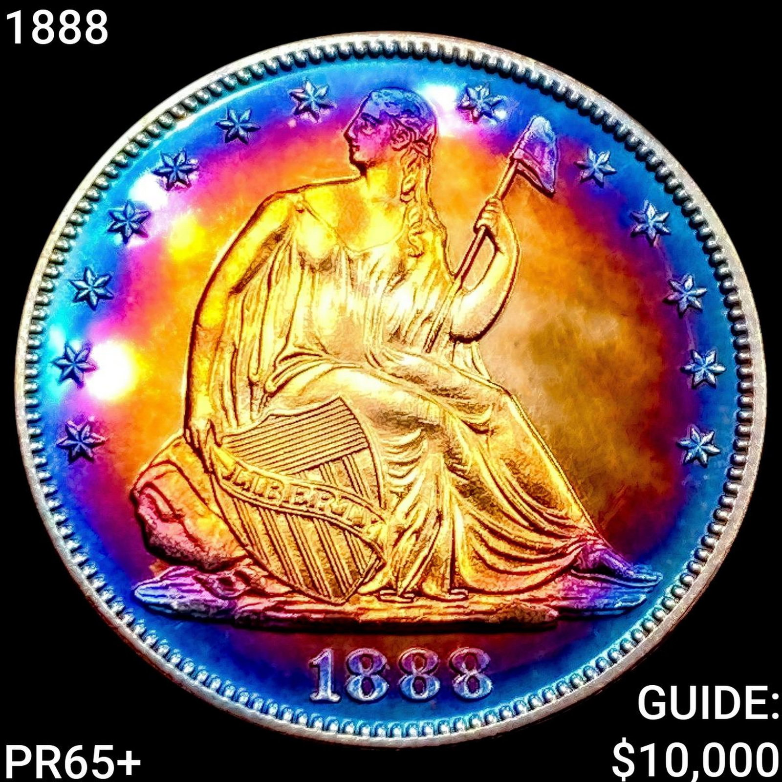 1888 Seated Liberty Half Dollar GEM PROOF + (1 of 2)