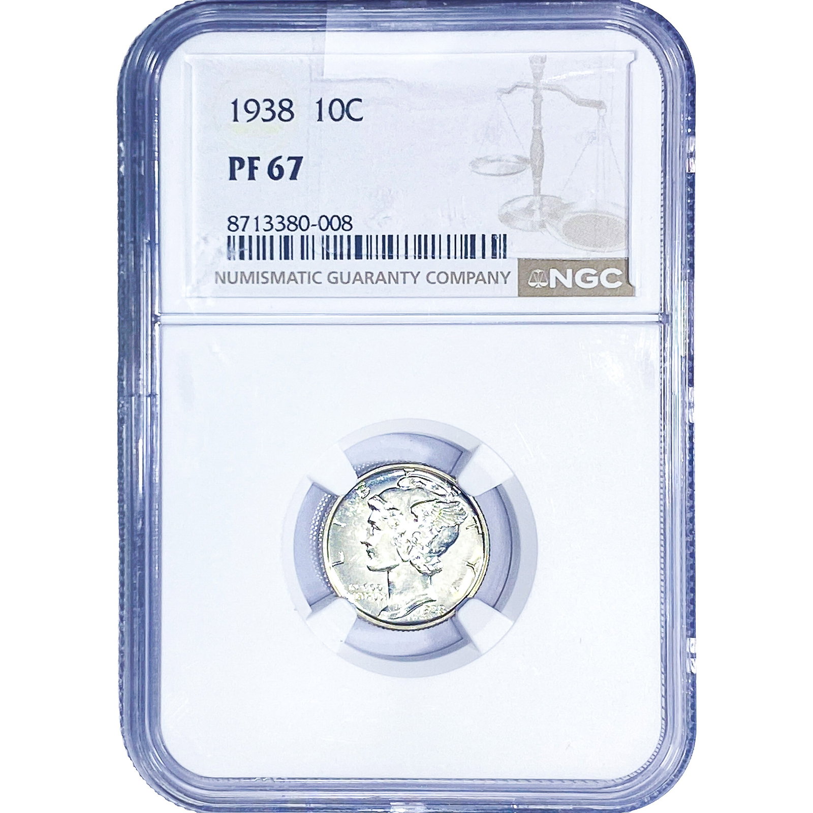 1938 Mercury Silver Dime NGC PF67: 1938 Mercury Silver Dime NGC PF67