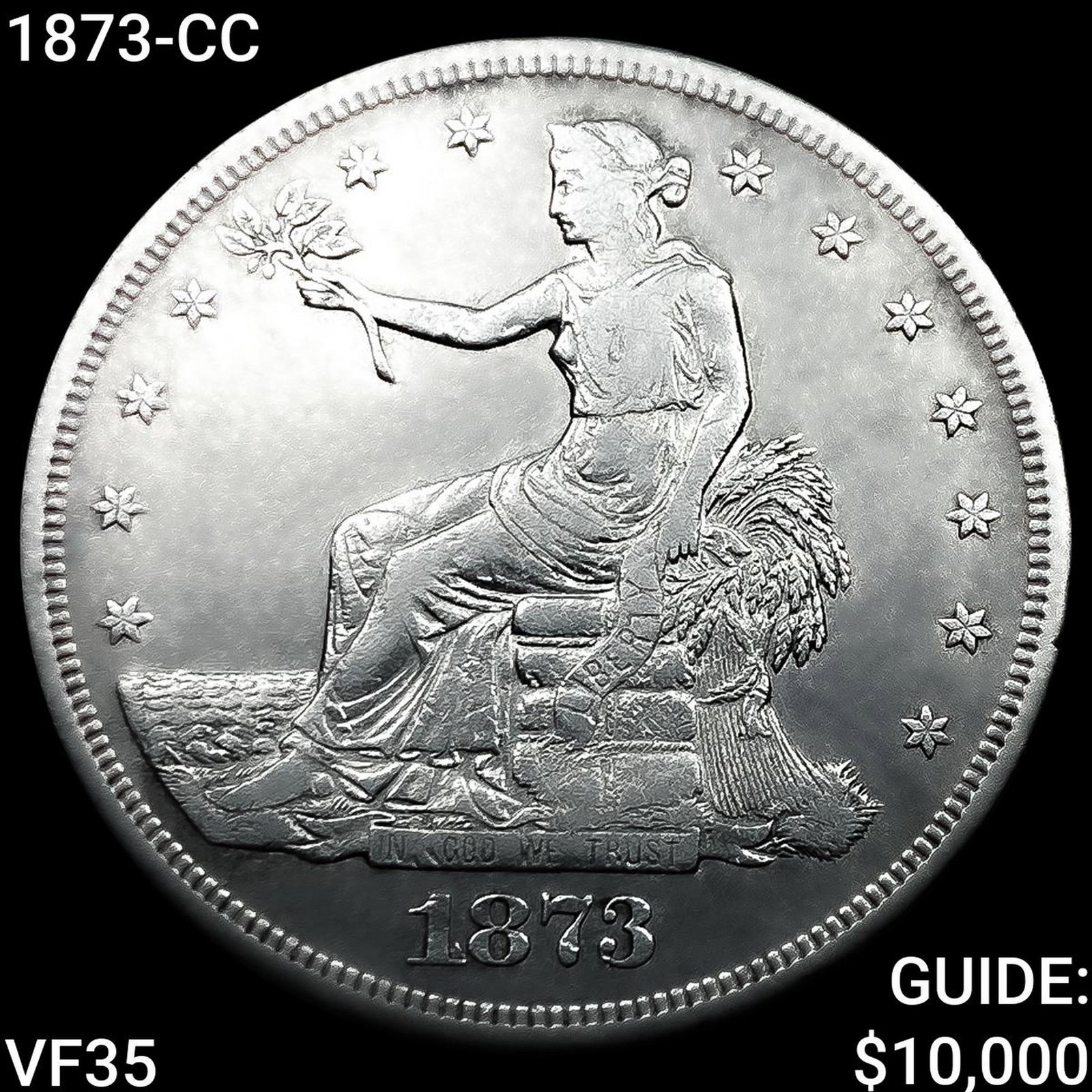 1873-CC Silver Trade Dollar ABOUT UNCIRCULATED: 1873-CC Silver Trade Dollar ABOUT UNCIRCULATED