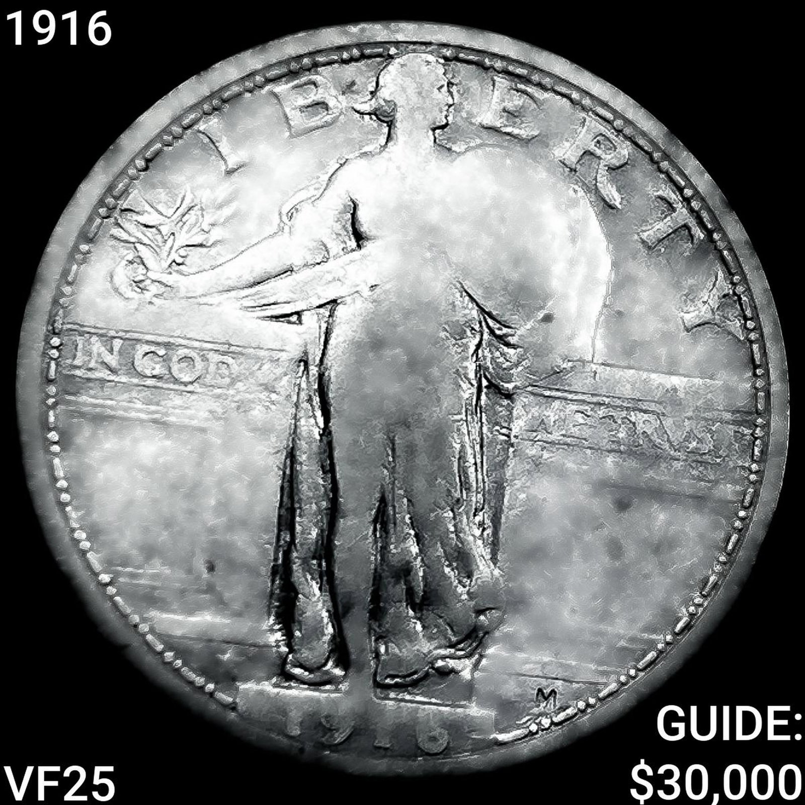 1916 Standing Liberty Quarter LIGHTLY CIRCULATED: 1916 Standing Liberty Quarter LIGHTLY CIRCULATED
