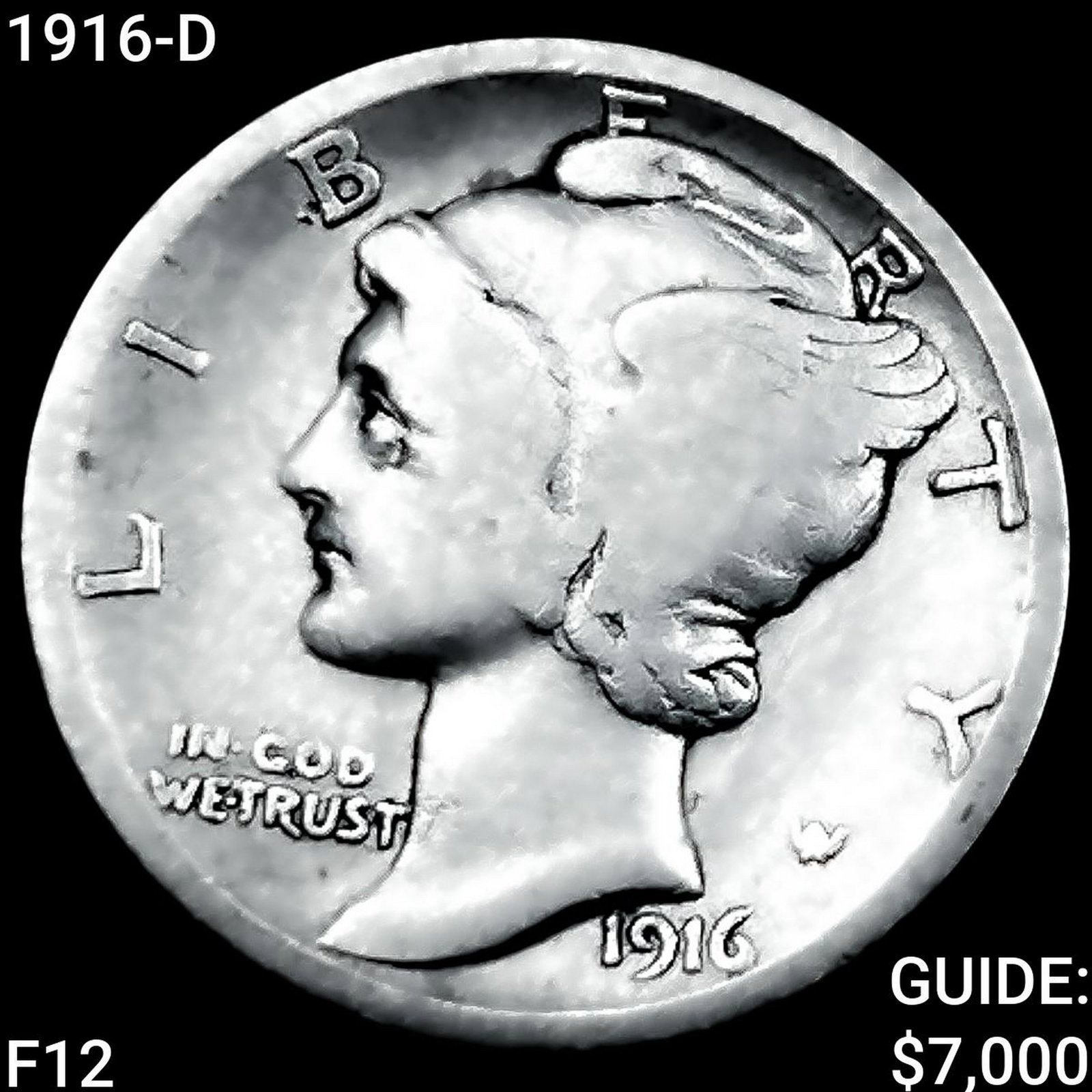 1916-D Mercury Dime NICELY CIRCULATED: 1916-D Mercury Dime NICELY CIRCULATED