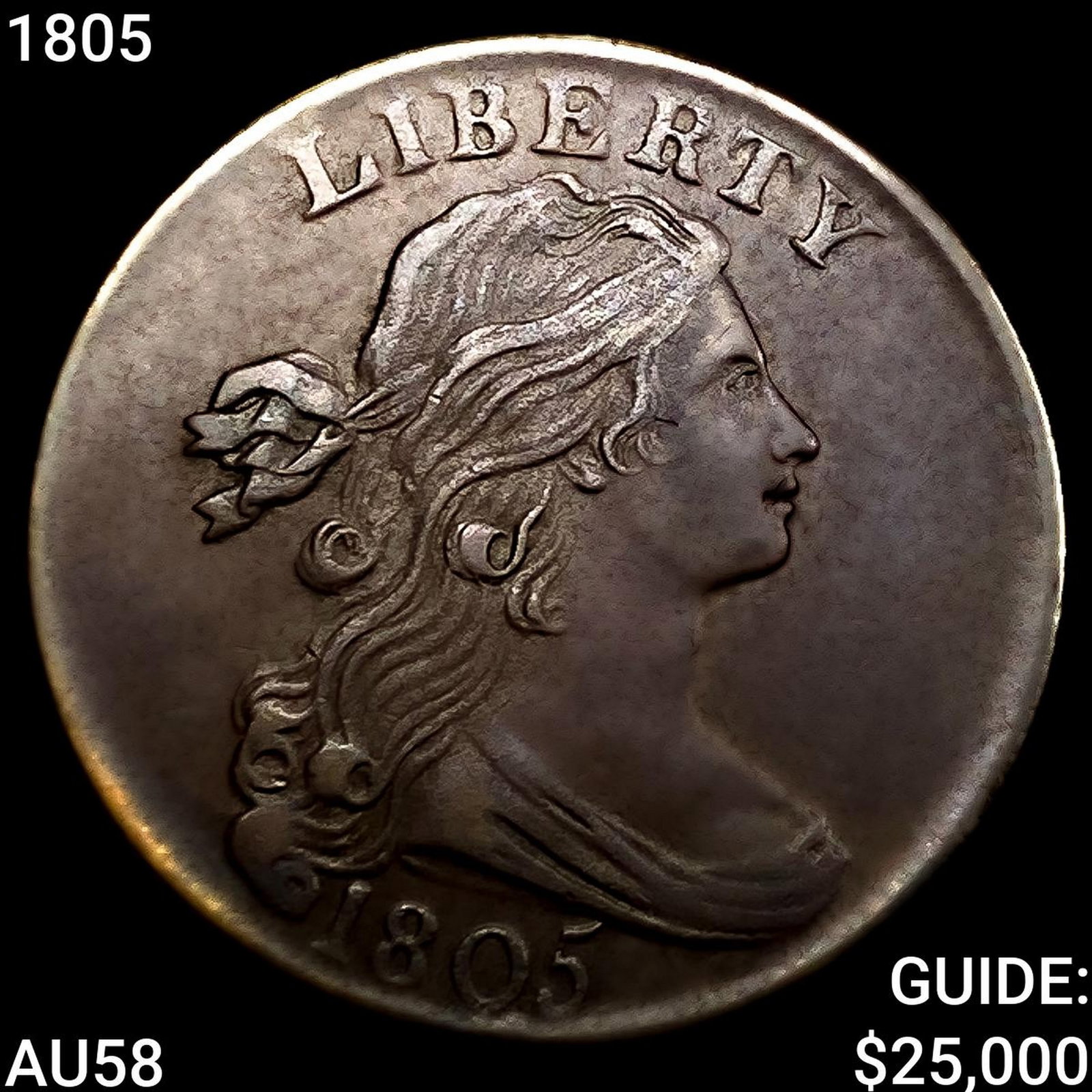 1805 Draped Bust Large Cent CHOICE AU: 1805 Draped Bust Large Cent CHOICE AU