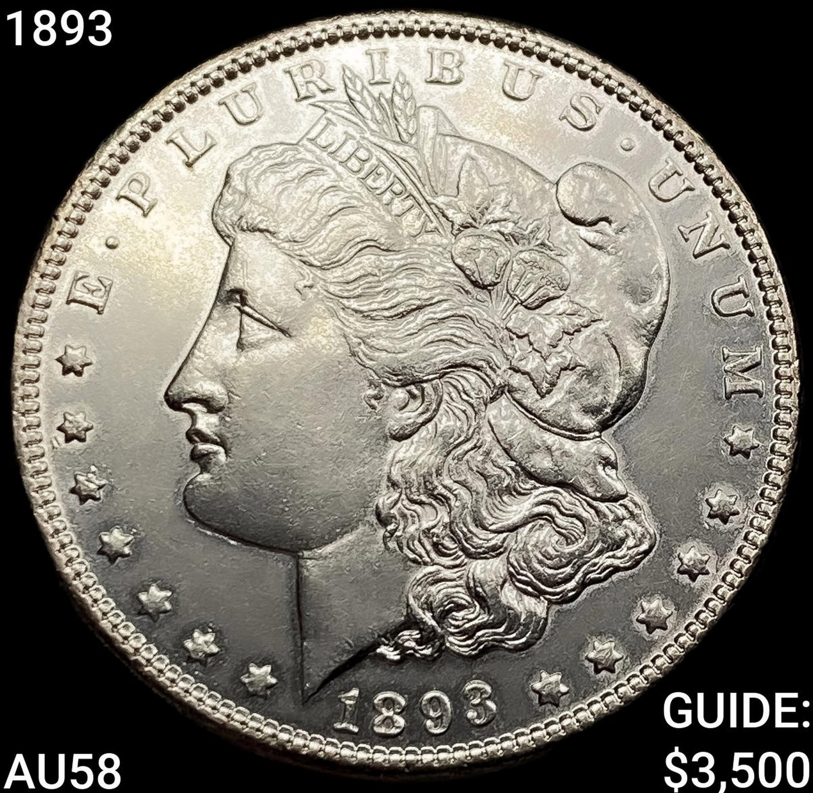 1893 Morgan Silver Dollar CHOICE AU: 1893 Morgan Silver Dollar CHOICE AU