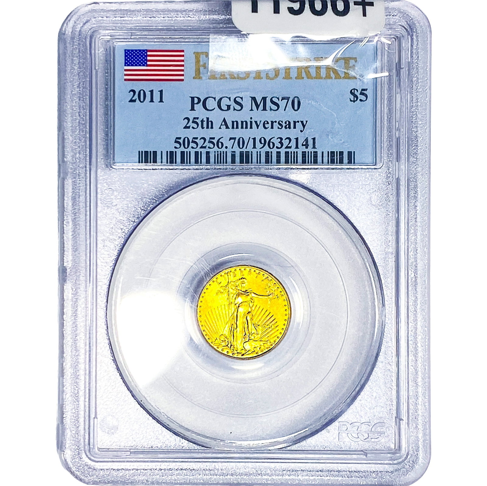 2011 1/10oz Gold Eagle $5 25th Ann. PCGS MS70 (1 of 4)
