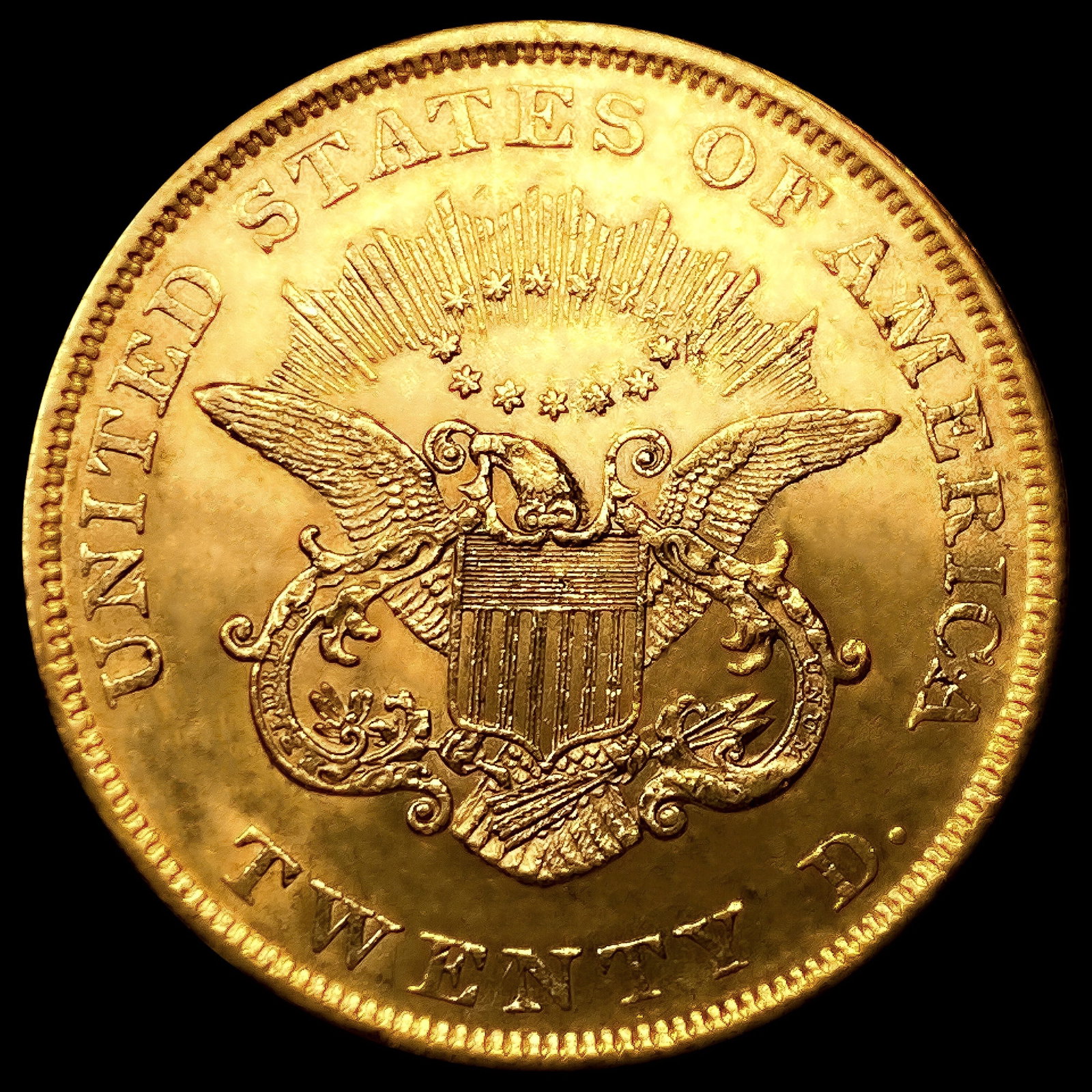 1852 $20 Gold Double Eagle UNCIRCULATED - 2