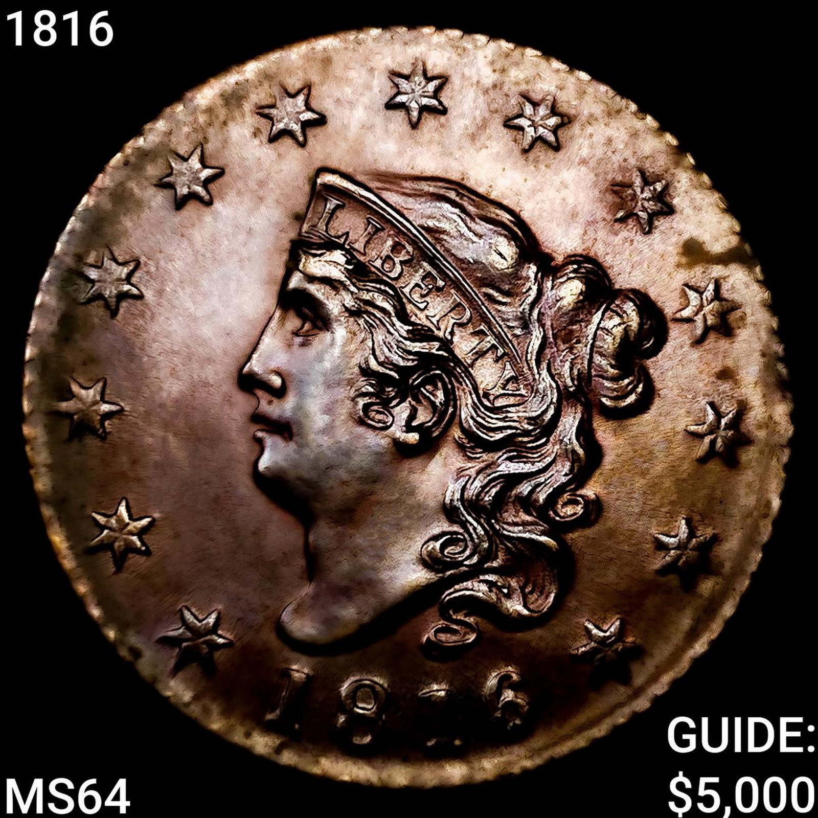 1816 Coronet Head Large Cent CHOICE BU: 1816 Coronet Head Large Cent CHOICE BU