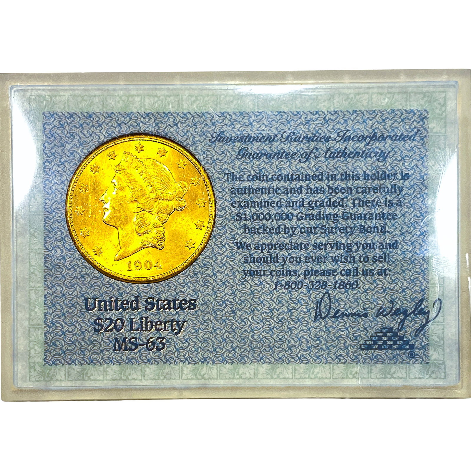 1904 $20 Gold Double Eagle Invest. Rarities MS63: 1904 $20 Gold Double Eagle Invest. Rarities MS63