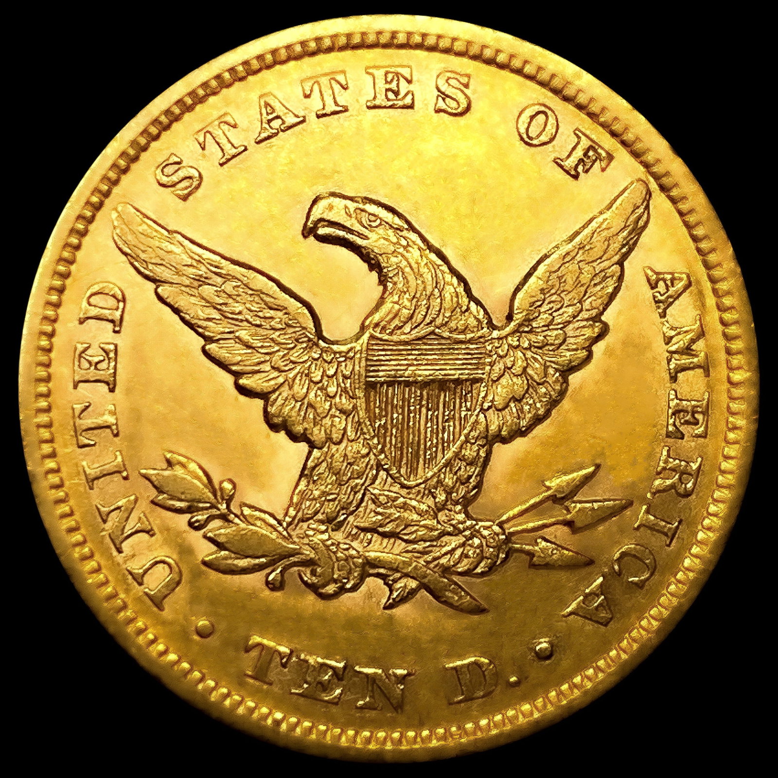 1852 $10 Gold Eagle UNCIRCULATED + - 2