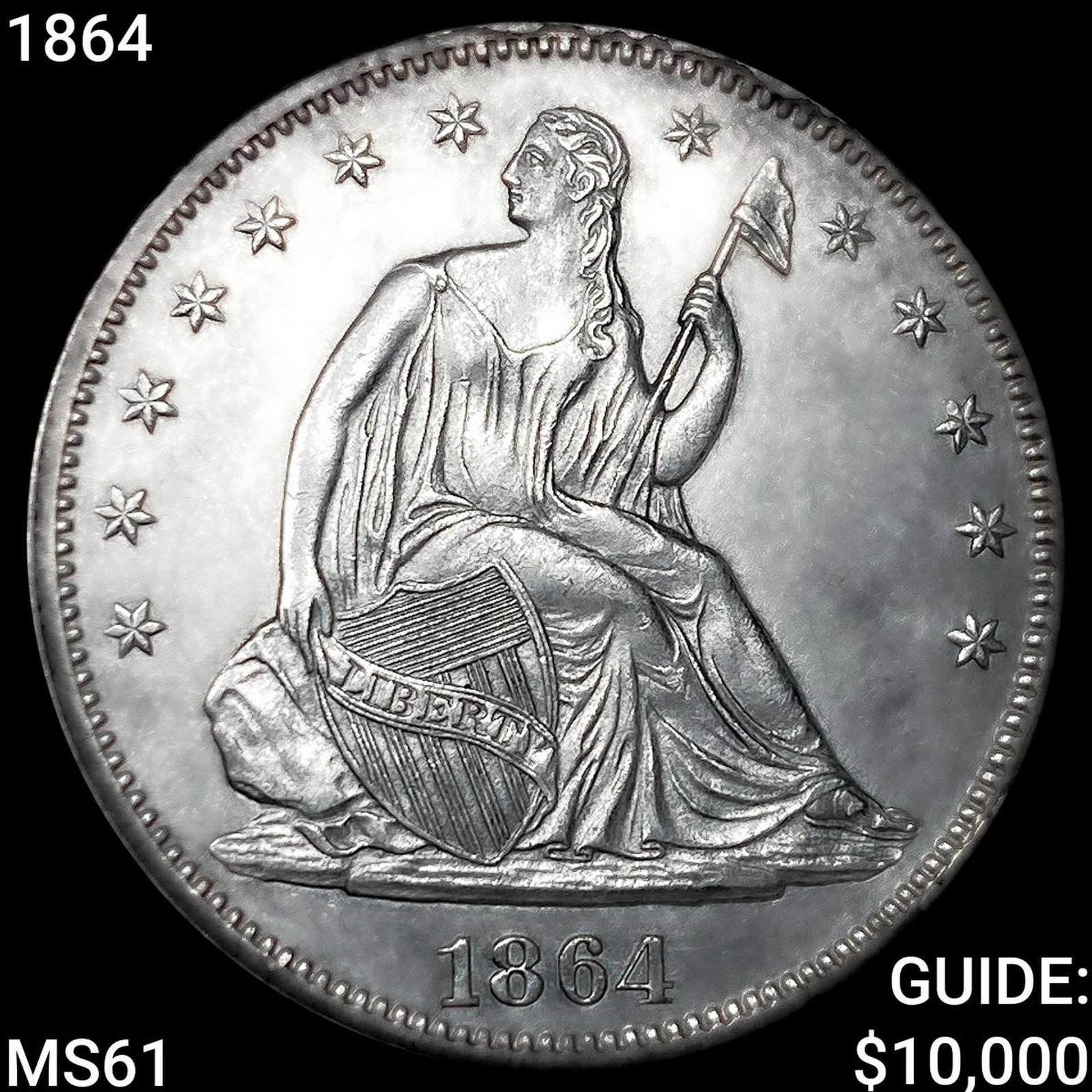 1864 Seated Liberty Half Dollar UNCIRCULATED (1 of 2)