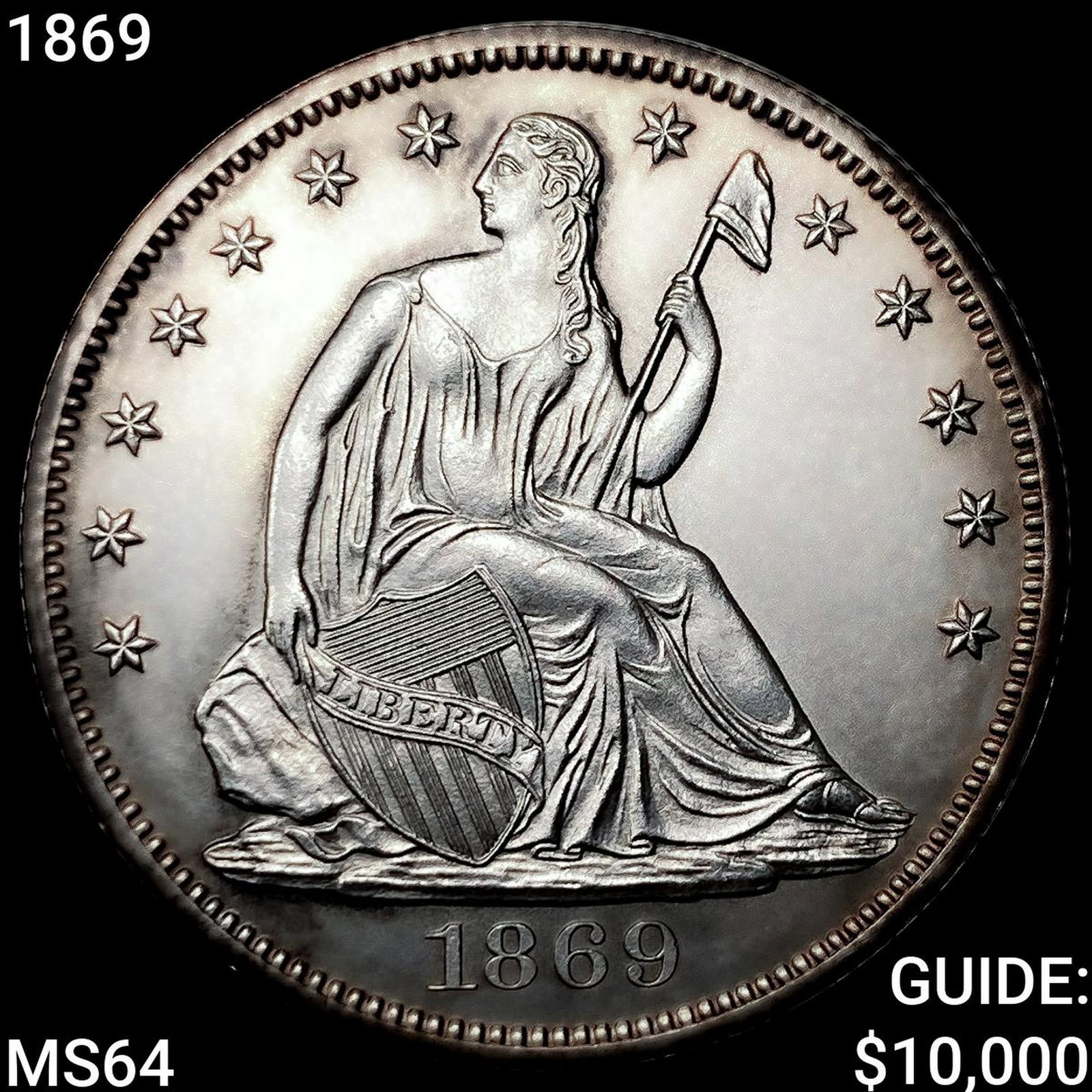 1869 Seated Liberty Half Dollar CHOICE BU: 1869 Seated Liberty Half Dollar CHOICE BU