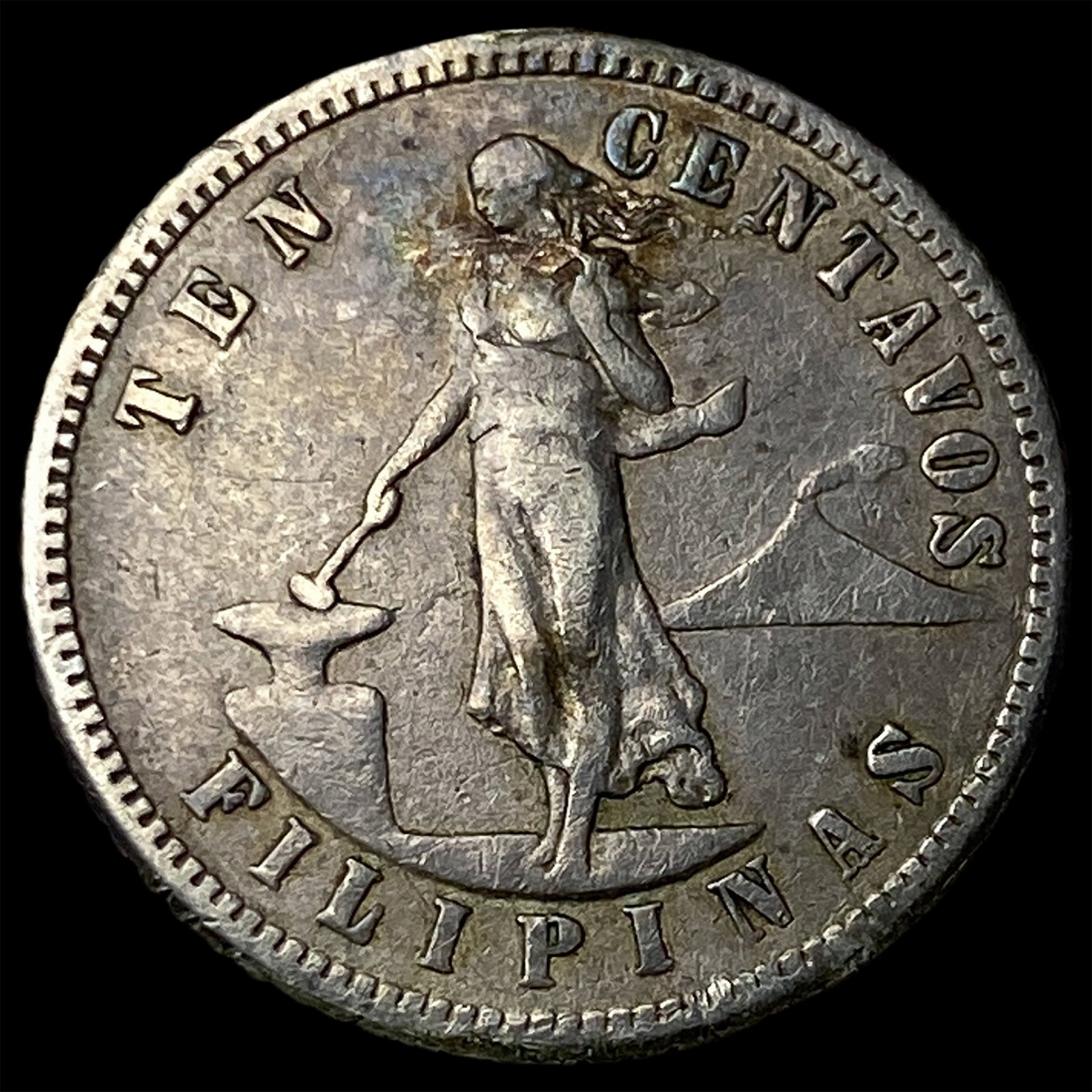 1904S Philippines Silver 10 Centavos: 1904S Philippines Silver 10 Centavos