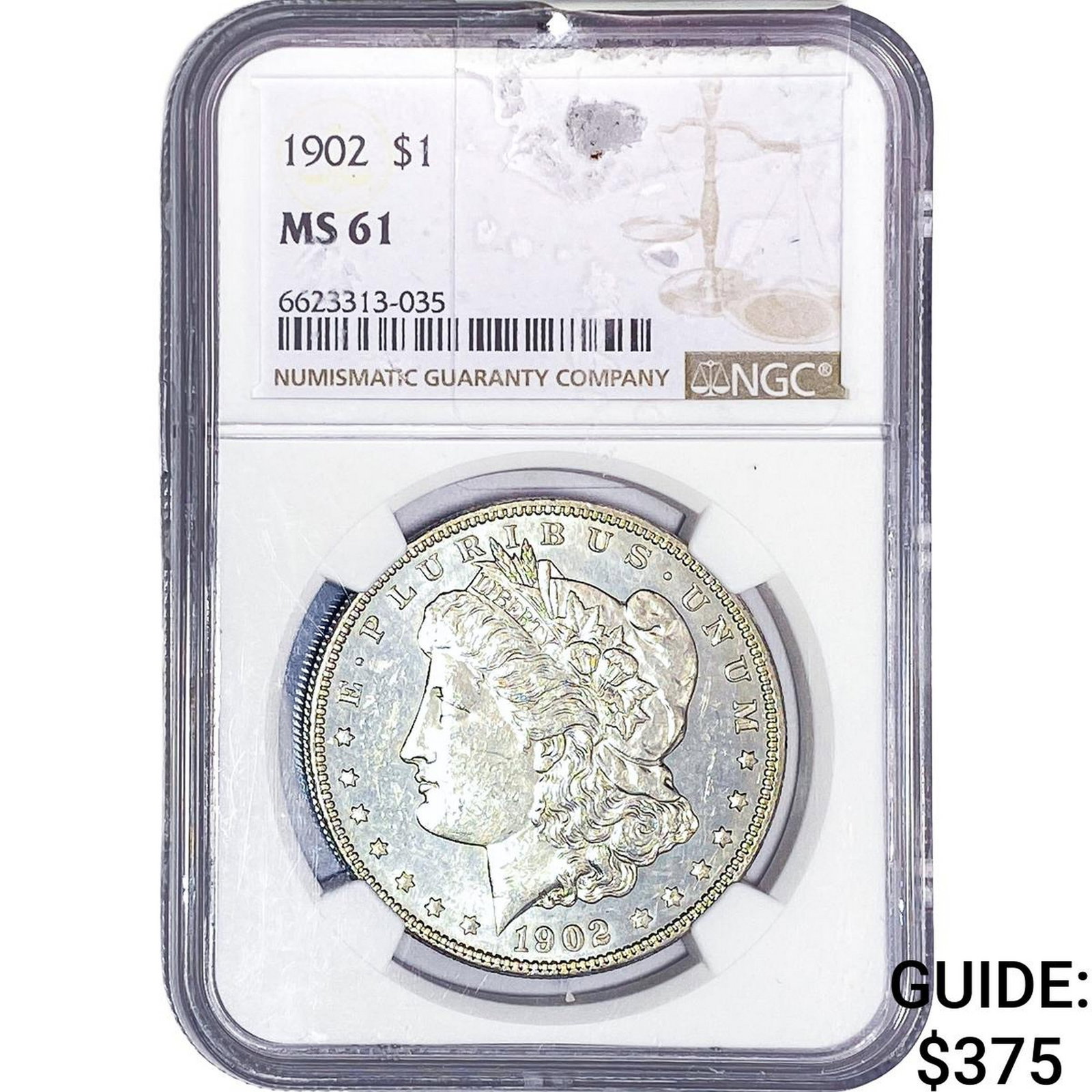 1902 Morgan Silver Dollar NGC MS61: 1902 Morgan Silver Dollar NGC MS61