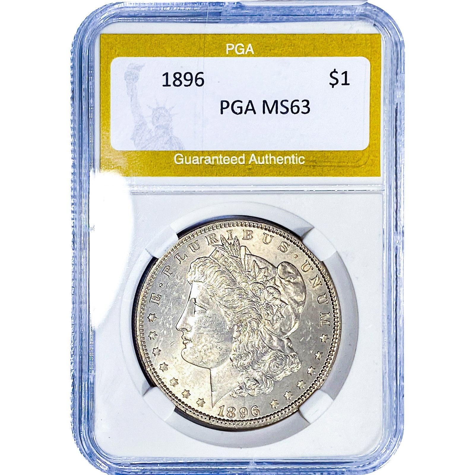 1896 Morgan Silver Dollar PGA MS63: 1896 Morgan Silver Dollar PGA MS63