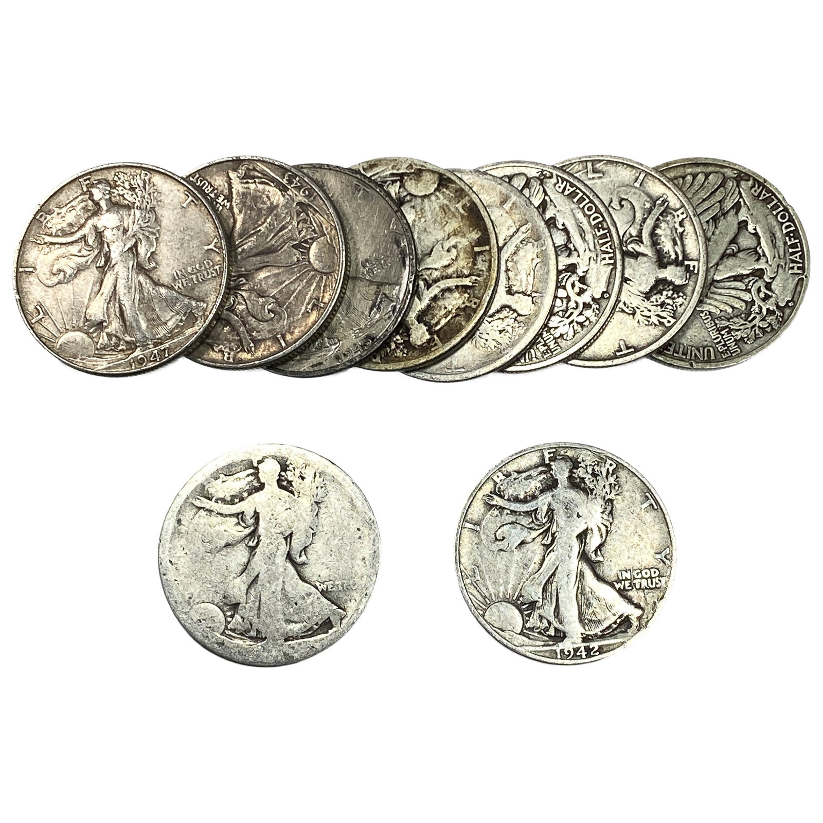 [10 Coins] Mixed Dates Walking Liberty Half Dollar: [10 Coins] Mixed Dates Walking Liberty Half Dollar