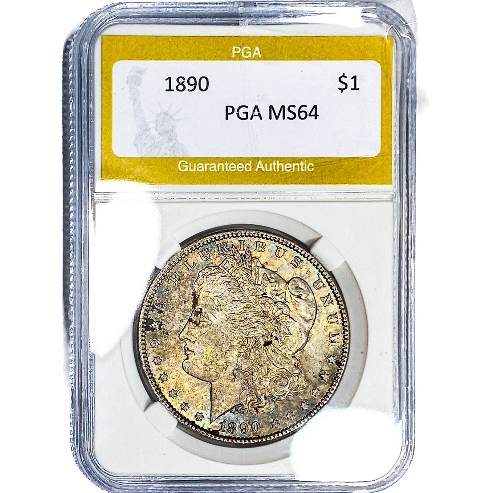 1890 Morgan Silver Dollar PGA MS64: 1890 Morgan Silver Dollar PGA MS64