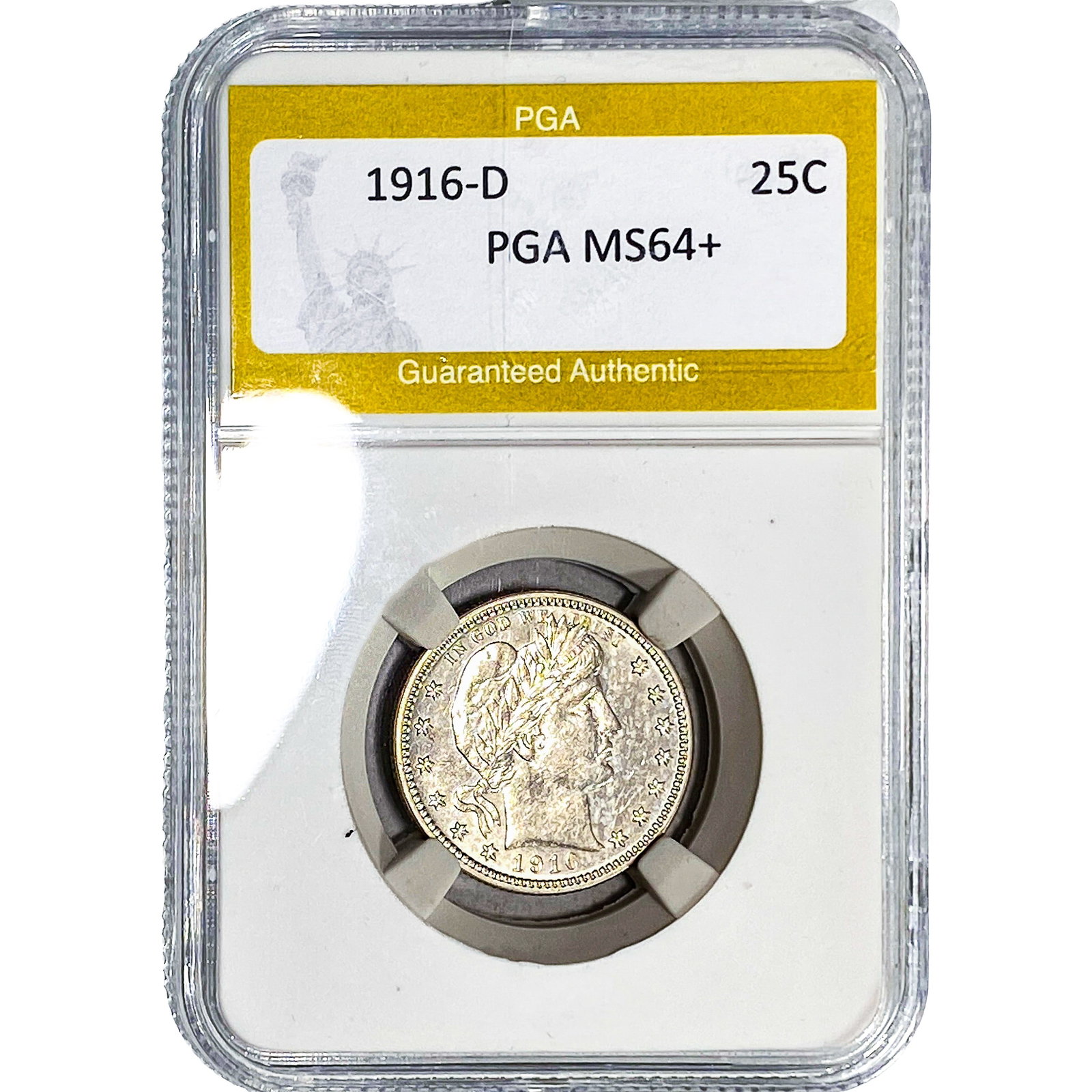 1916-D Standing Liberty Quarter PGA MS64+: 1916-D Standing Liberty Quarter PGA MS64+