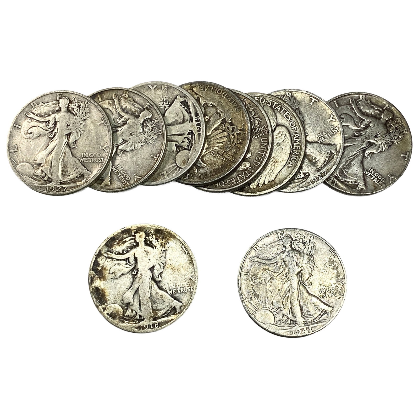 [10 Coins] Mixed Dates Walking Liberty Half Dollar: [10 Coins] Mixed Dates Walking Liberty Half Dollar