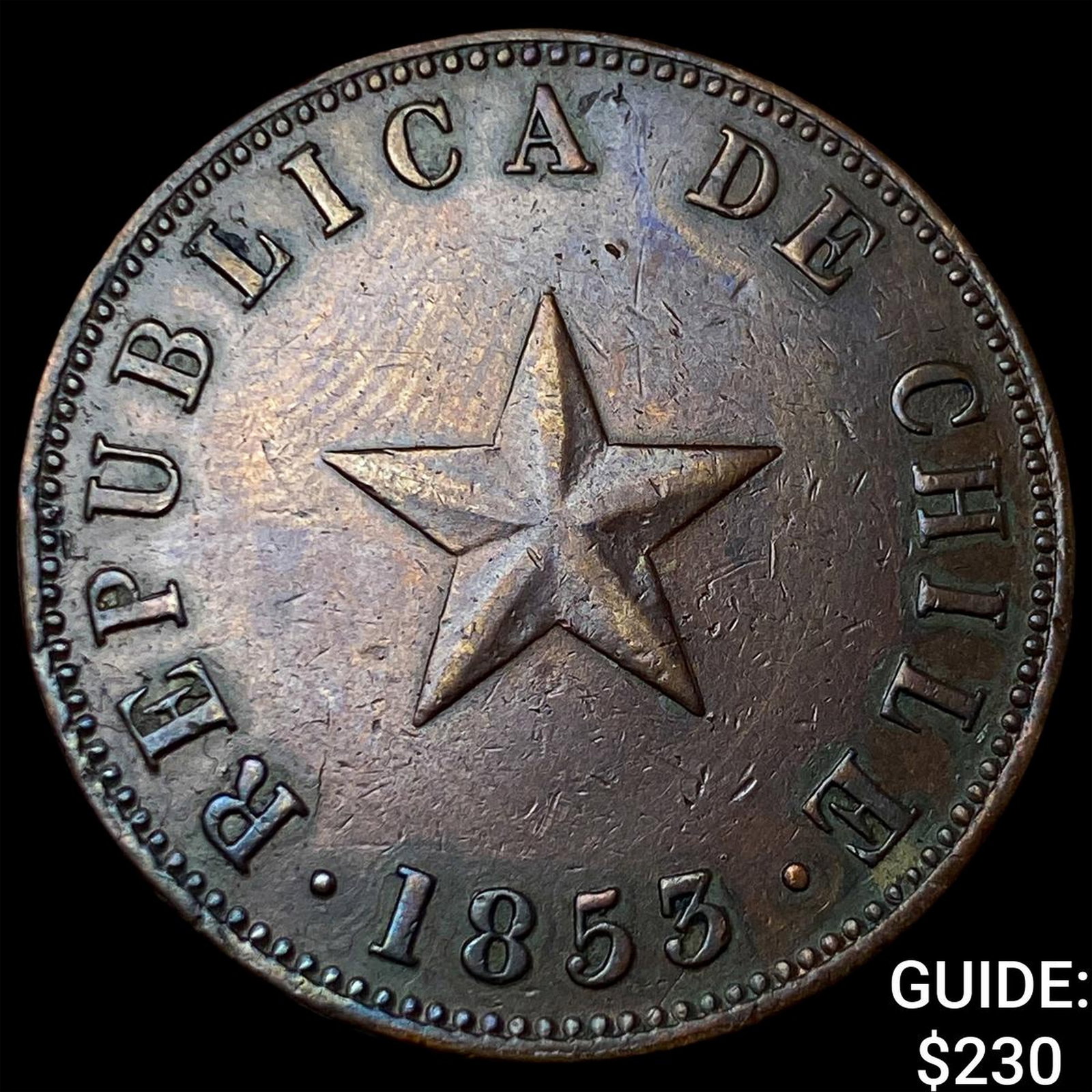 1853 Chile Copper 1 Centavo (1 of 2)