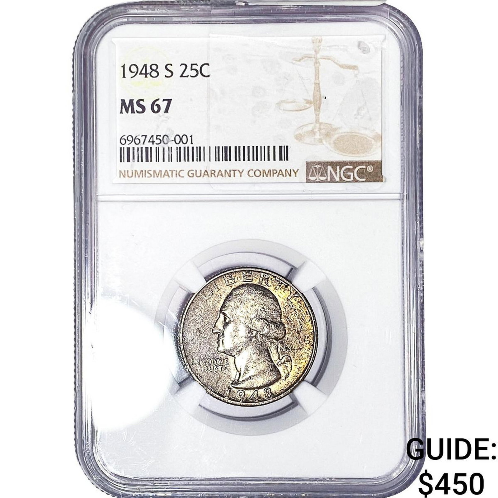 1948-S Washington Silver Quarter NGC MS67 (1 of 2)
