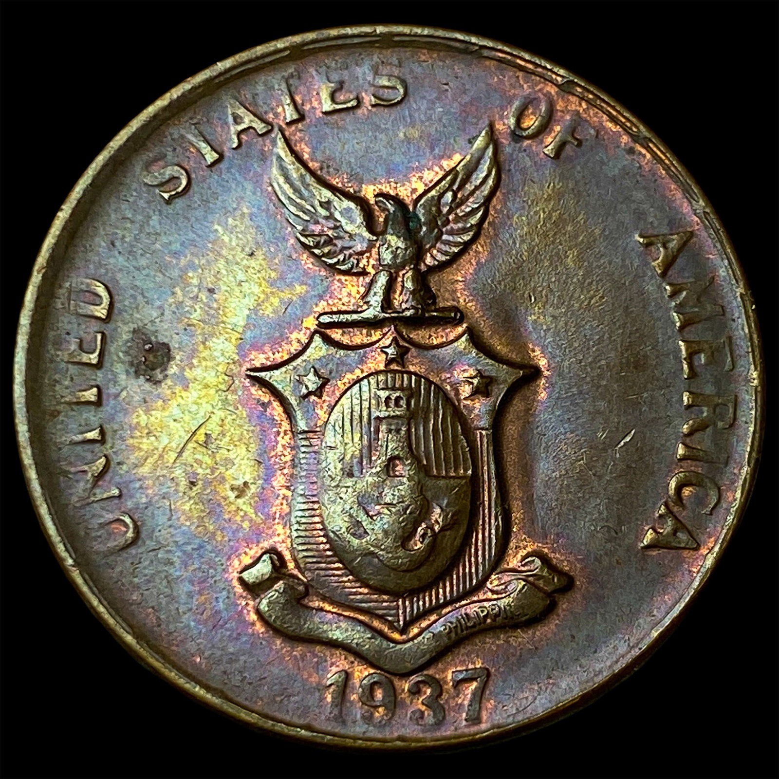 1937M Philippines Bronze 1 Centavo (1 of 2)