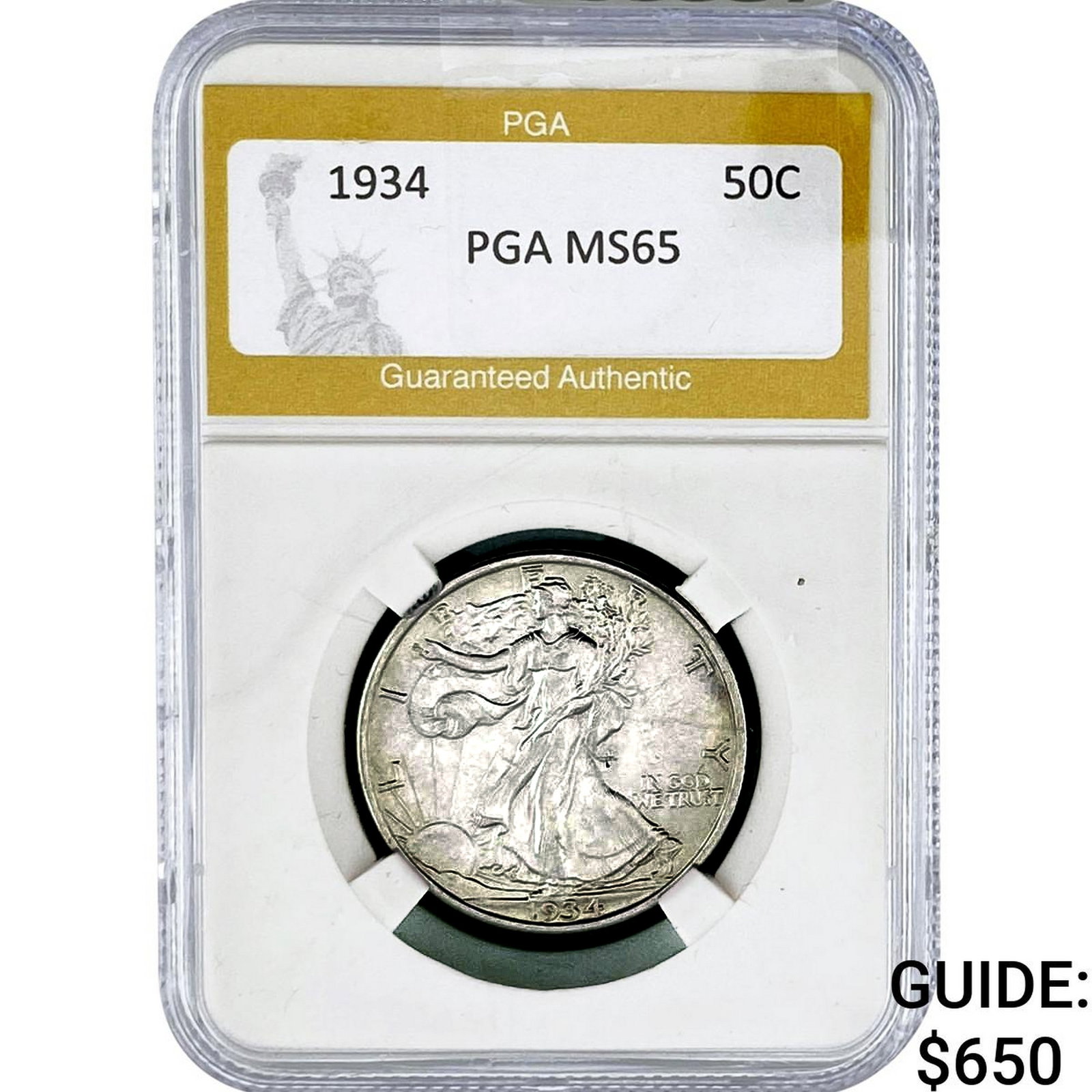 1934 Walking Liberty Half Dollar PGA MS65 (1 of 2)