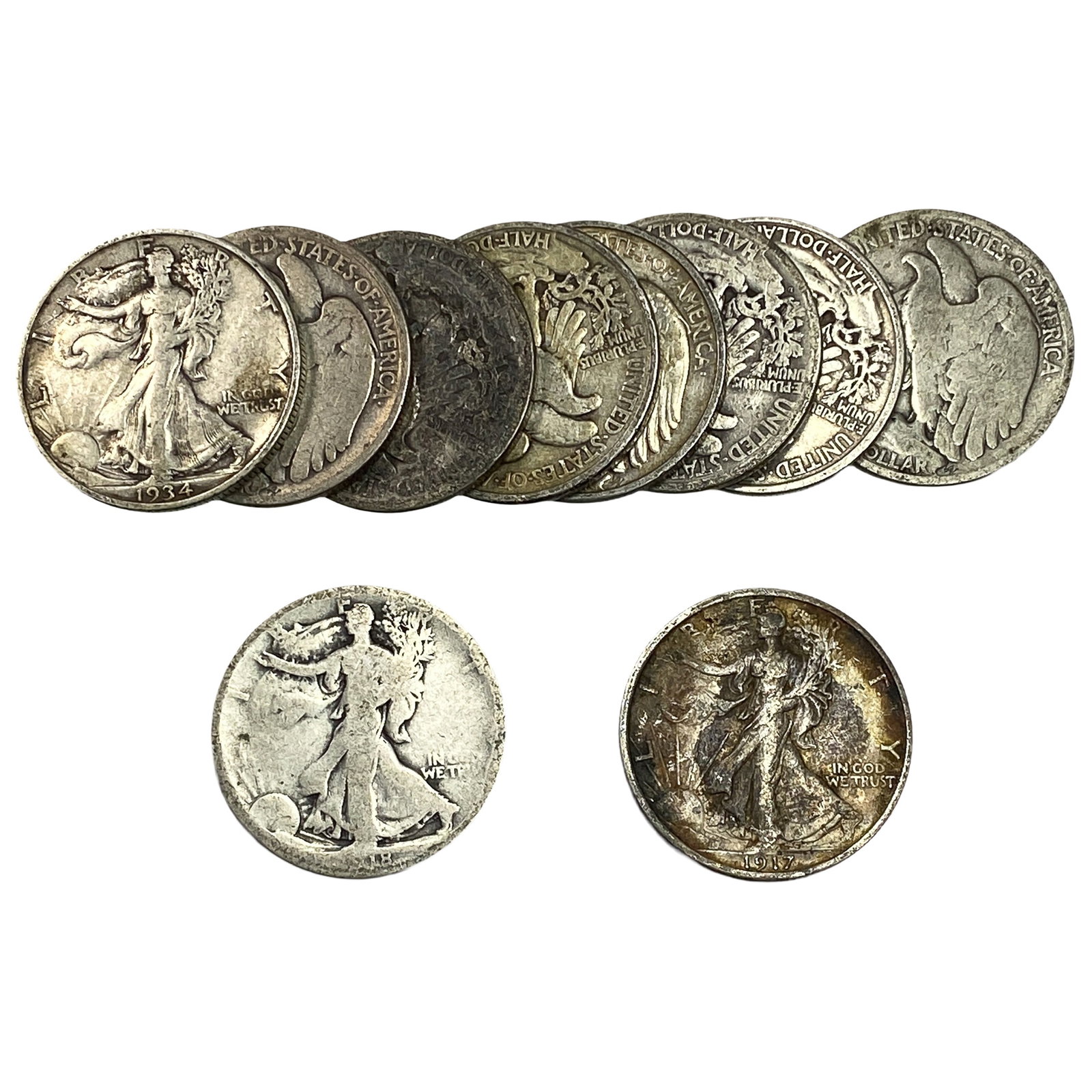 [10 Coins] Mixed Dates Walking Liberty Half Dollar: [10 Coins] Mixed Dates Walking Liberty Half Dollar