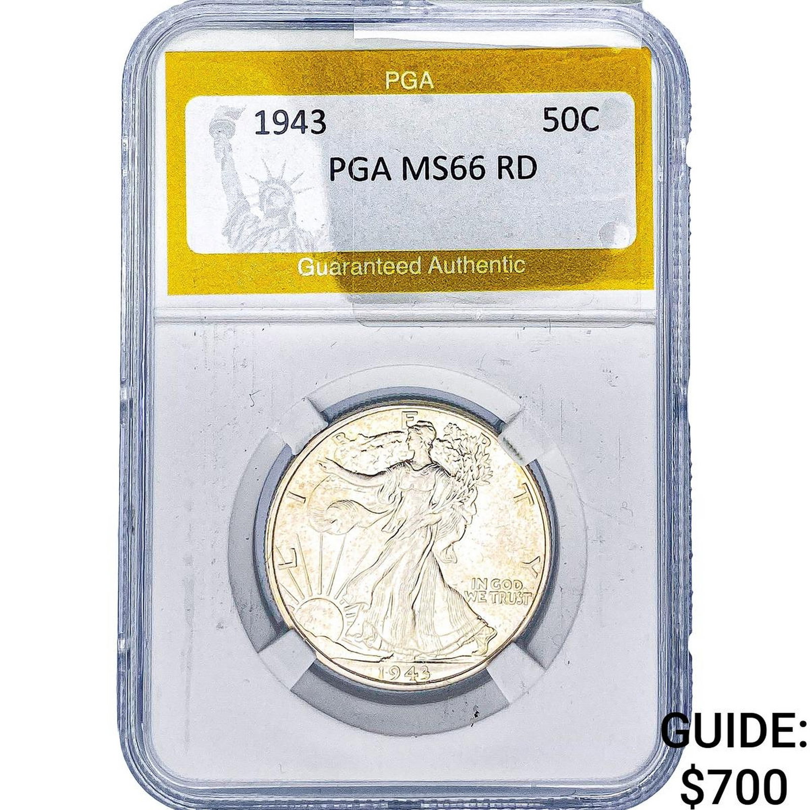 1943 Walking Liberty Half Dollar PGA MS66 RD (1 of 2)