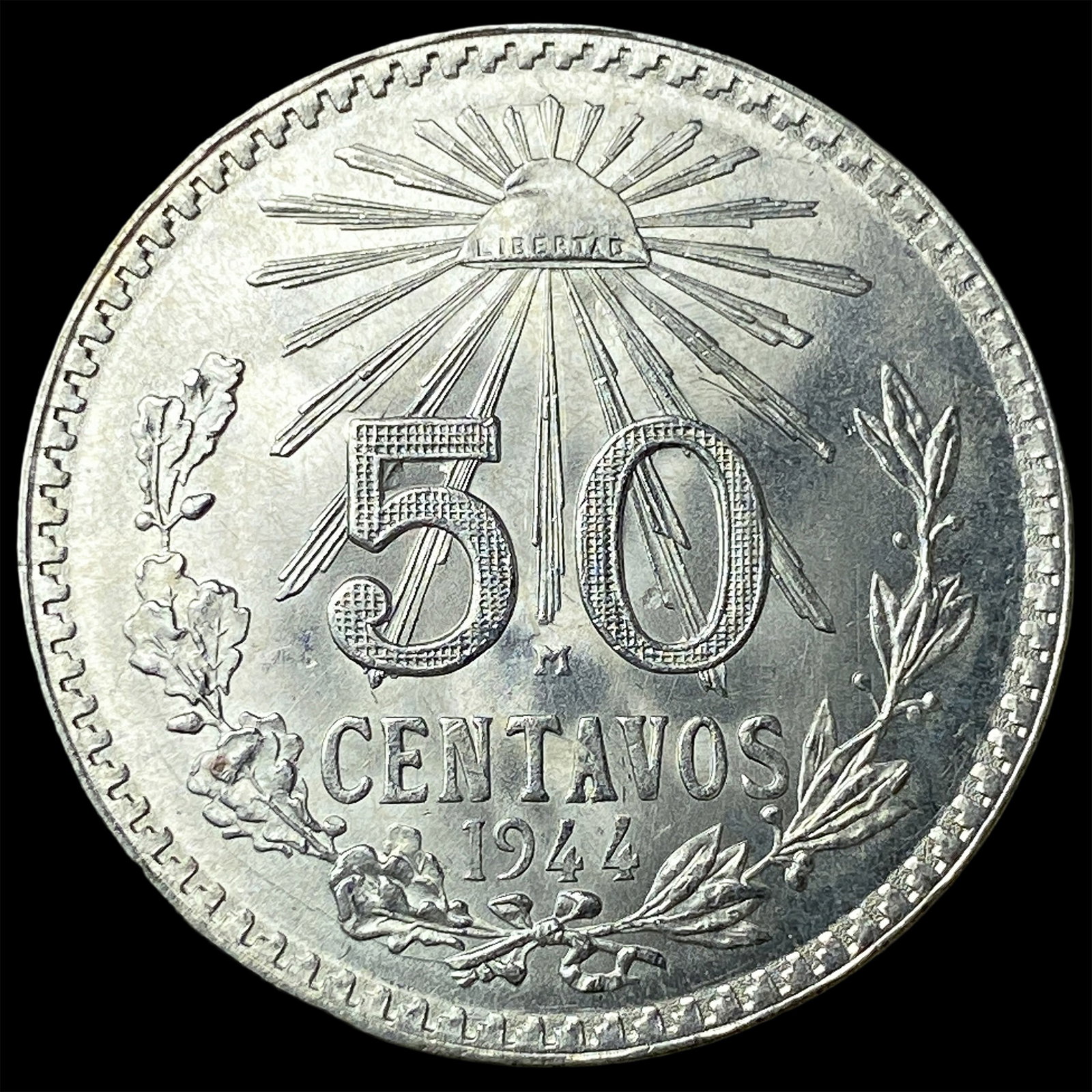1944 Mexico Silver 50 Centavos: 1944 Mexico Silver 50 Centavos