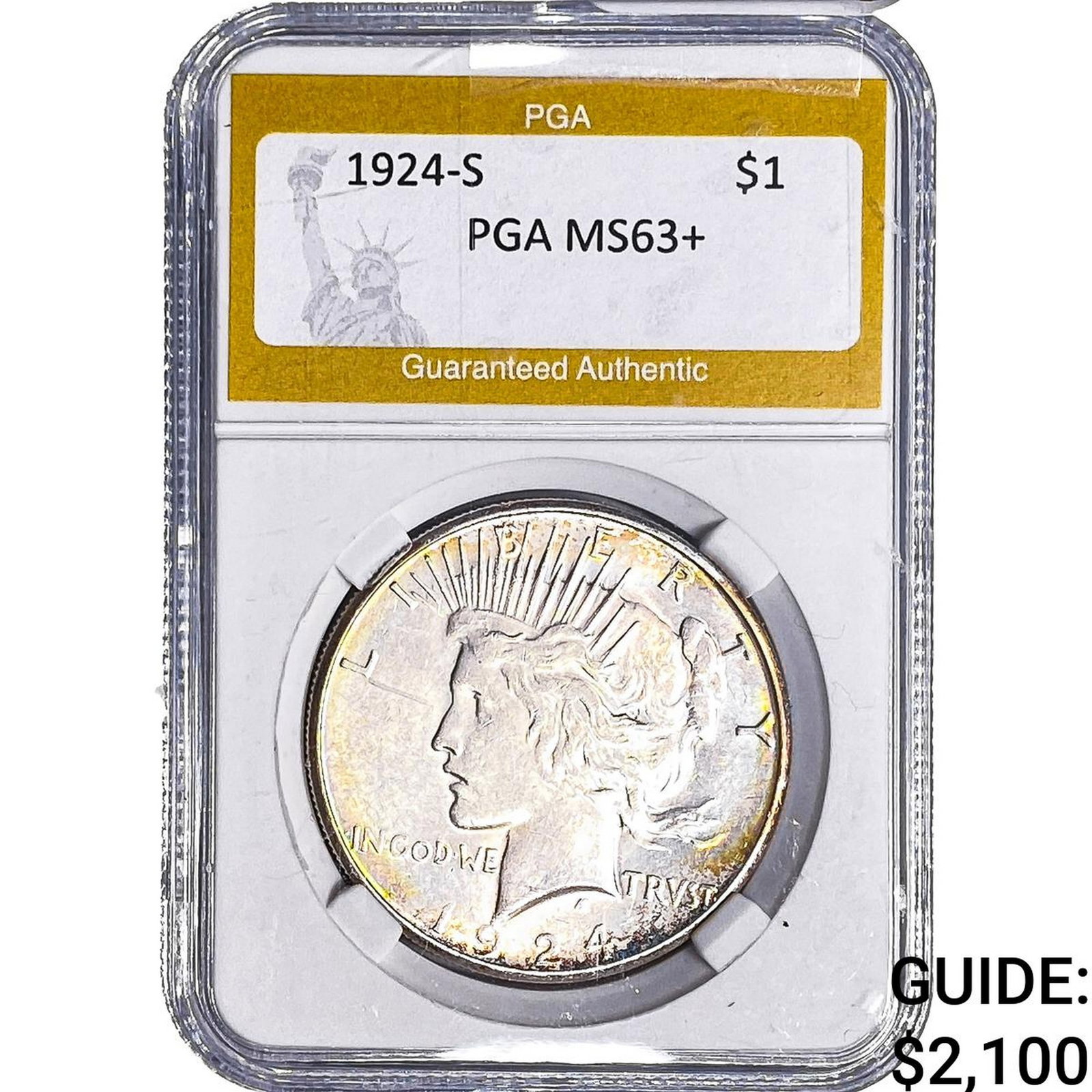 1924-S Silver Peace Dollar PGA MS63+ (1 of 2)